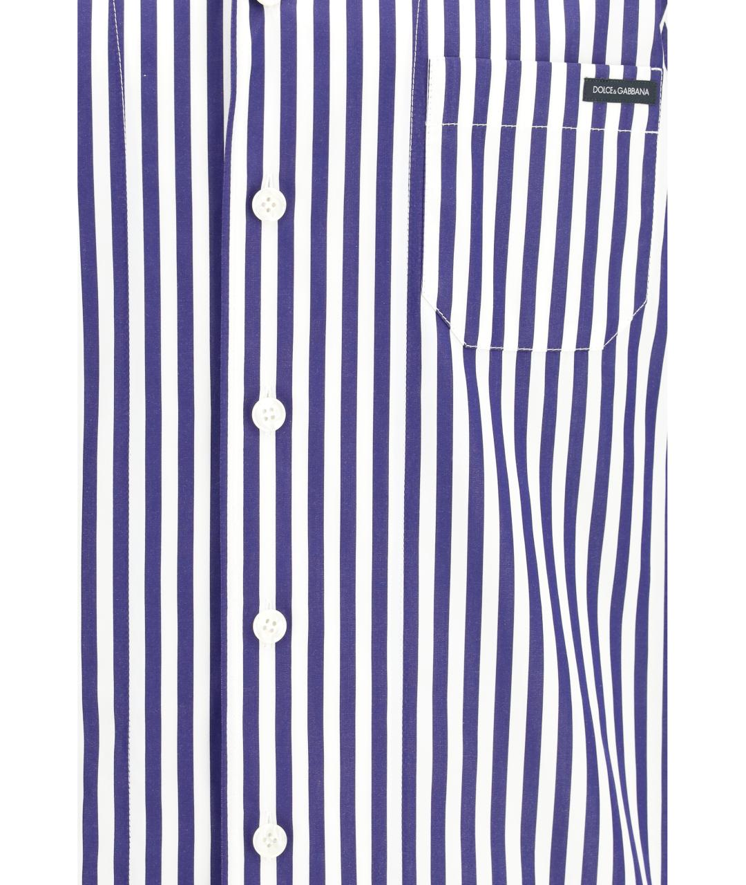 DOLCE&GABBANA Синяя хлопковая кэжуал рубашка, фото 3