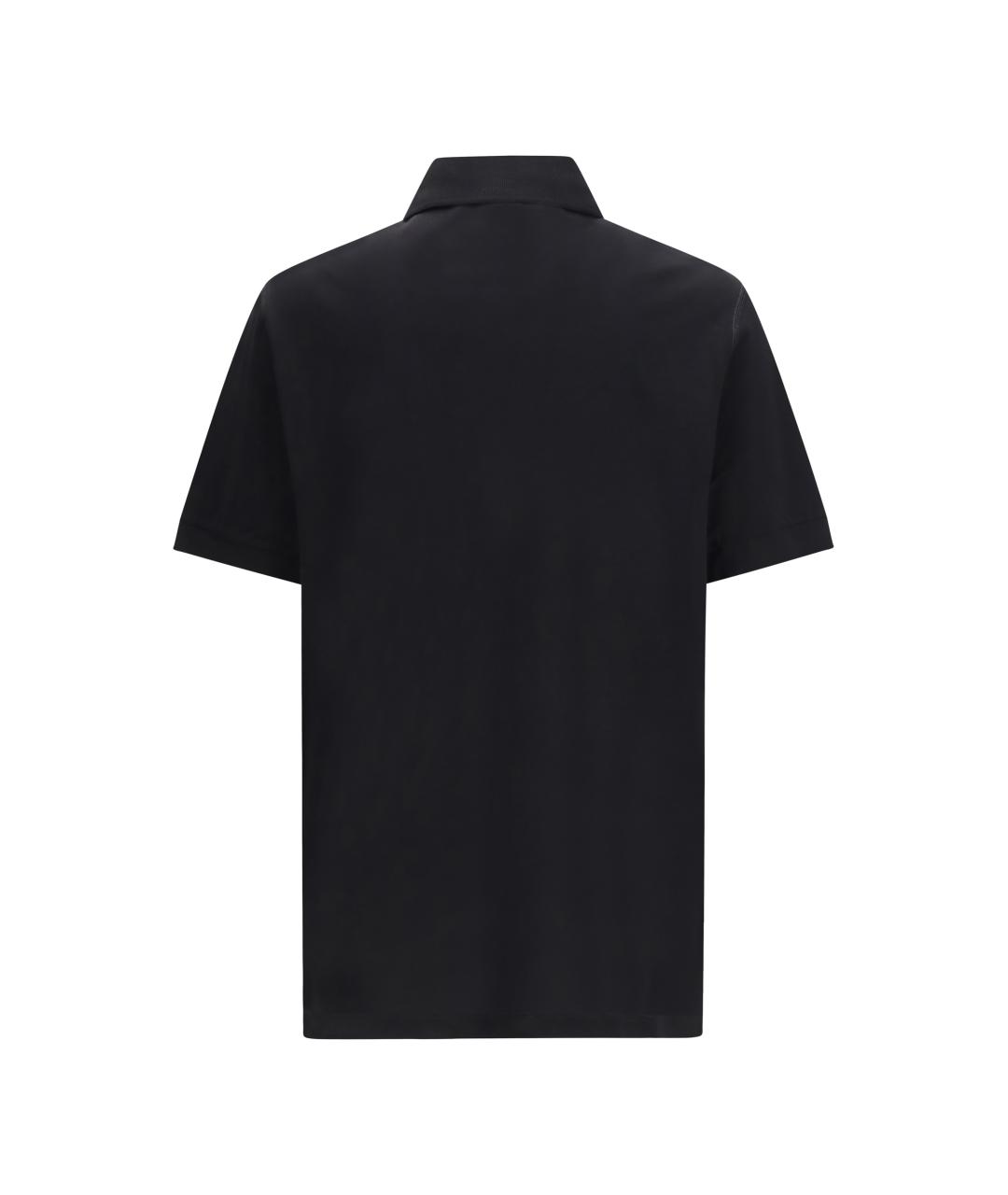 DOLCE&GABBANA Черное хлопковое поло с коротким рукавом, фото 2