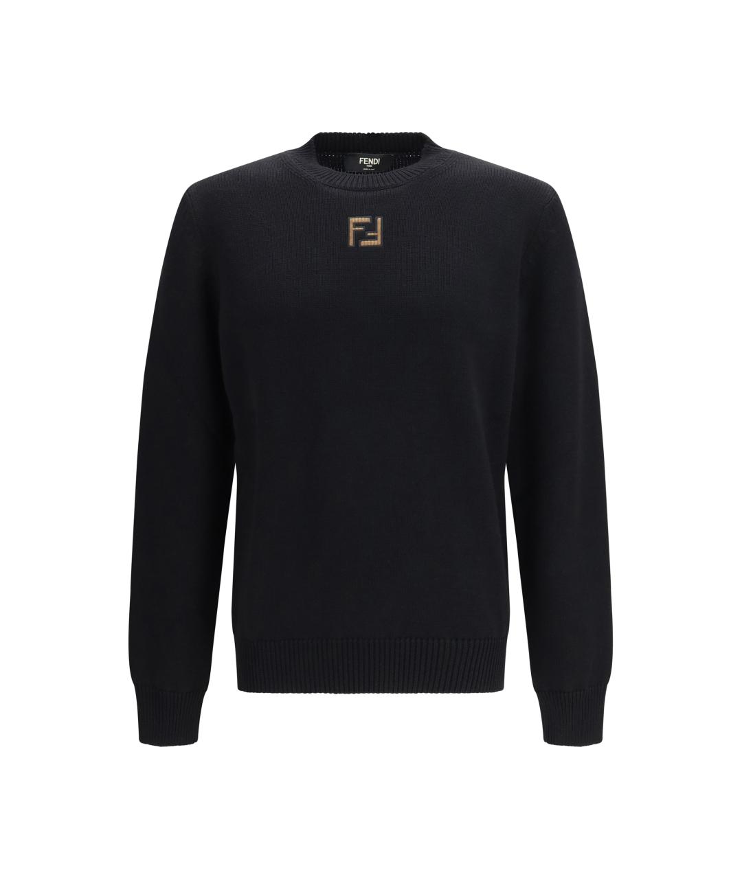 FENDI Черный шерстяной джемпер / свитер, фото 1