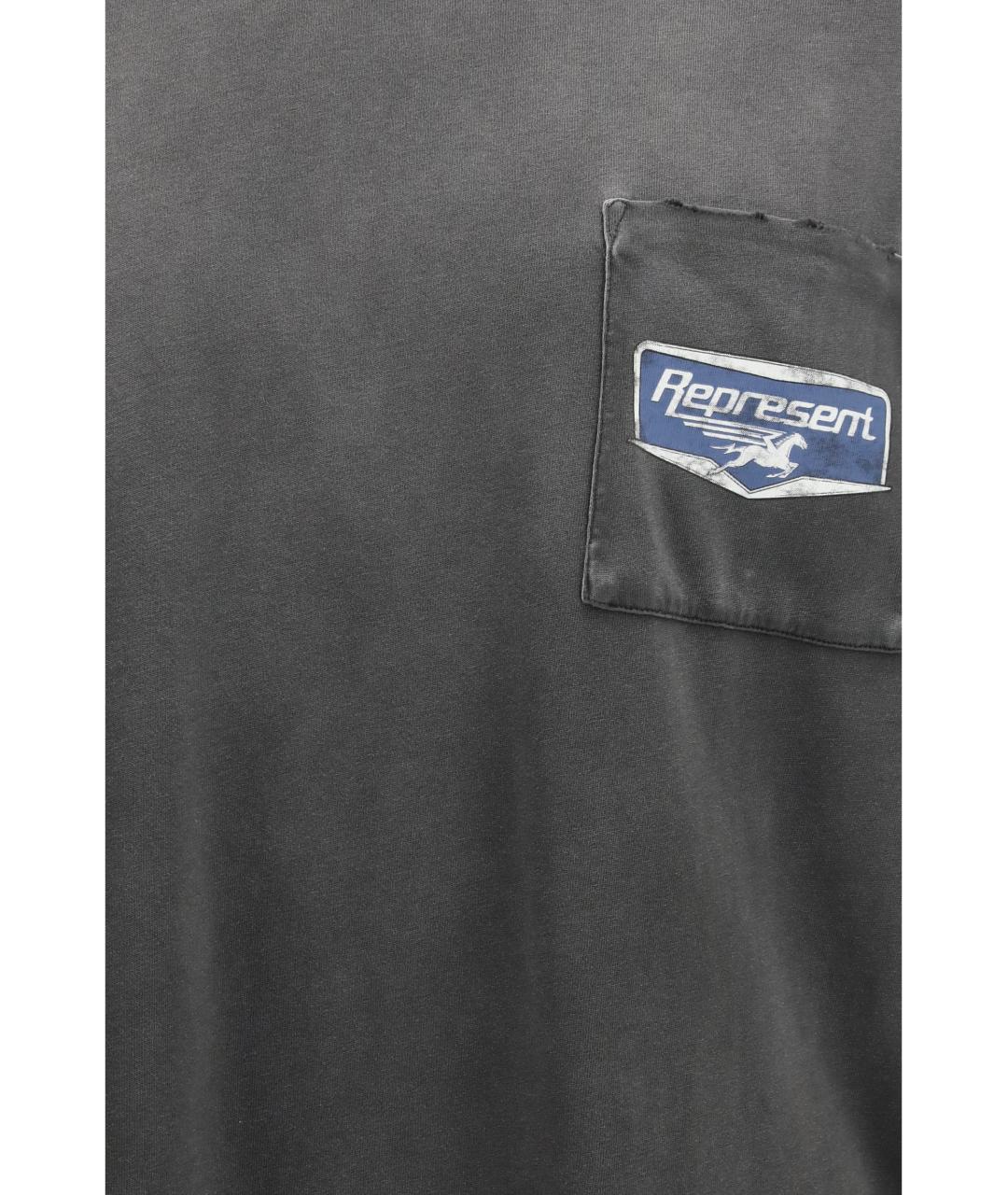 REPRESENT Черная хлопковая футболка, фото 3