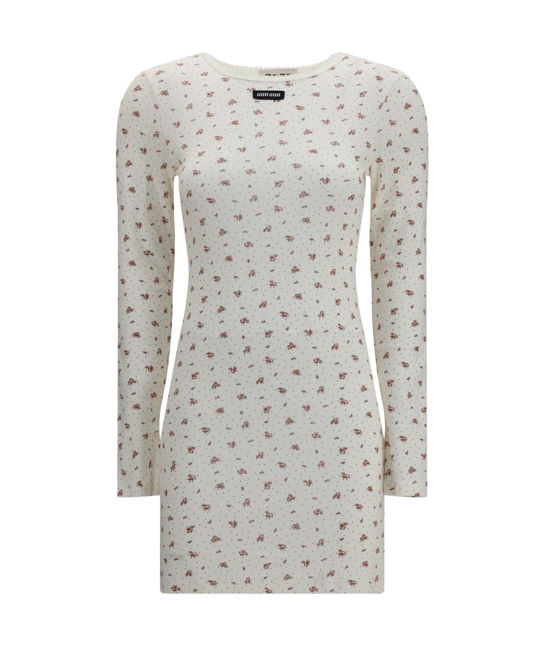 MIU MIU Белое хлопковое повседневное платье, фото 1