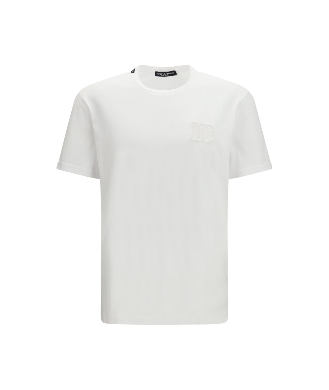 DOLCE&GABBANA Белая хлопковая футболка, фото 4