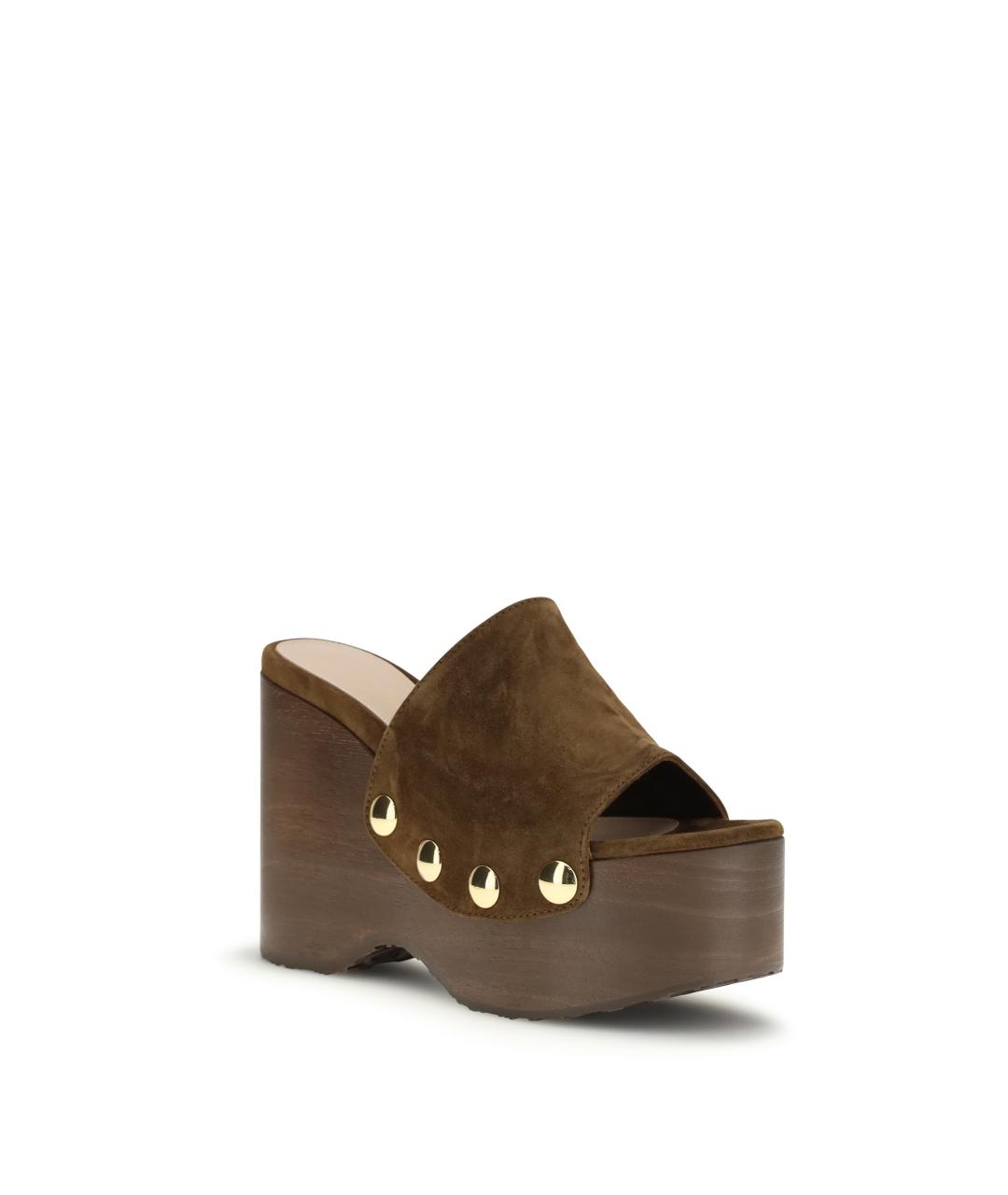 GIANVITO ROSSI Коричневые замшевые сандалии, фото 2