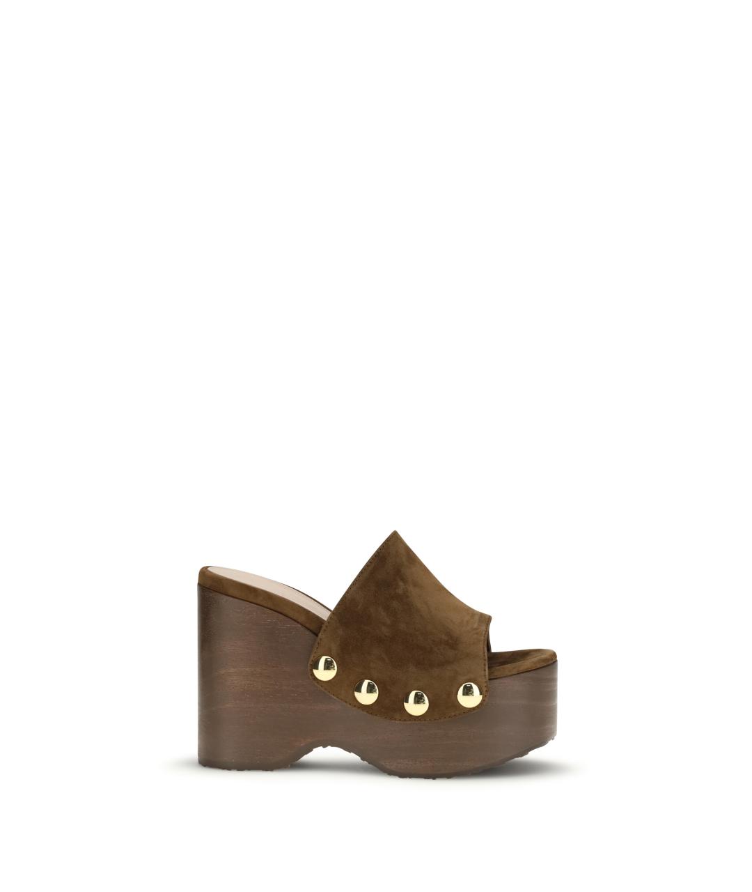 GIANVITO ROSSI Коричневые замшевые сандалии, фото 1