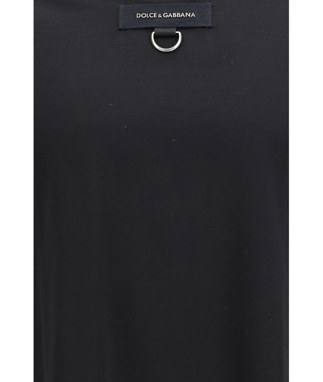 DOLCE&GABBANA Черная хлопковая футболка, фото 3