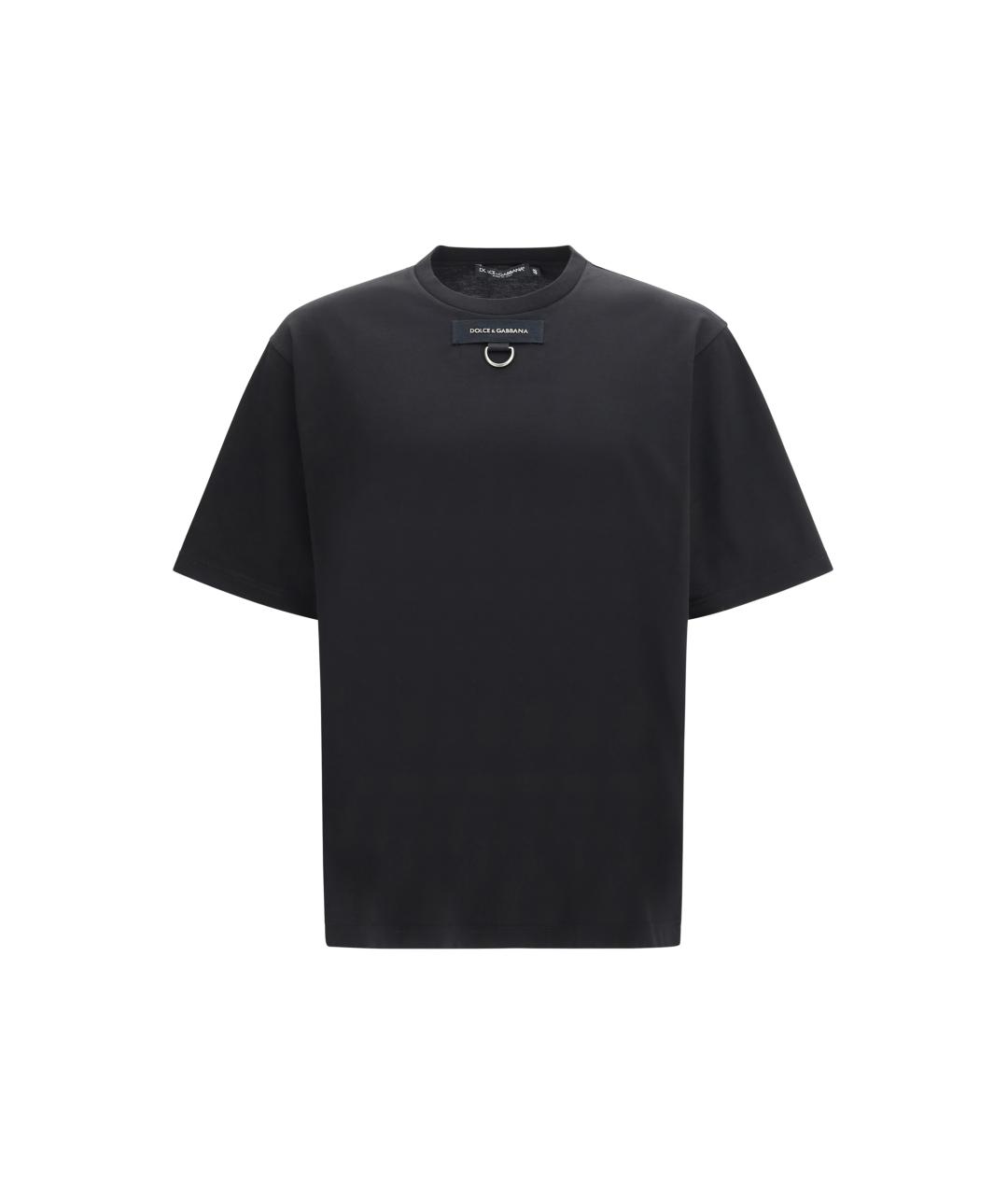DOLCE&GABBANA Черная хлопковая футболка, фото 4