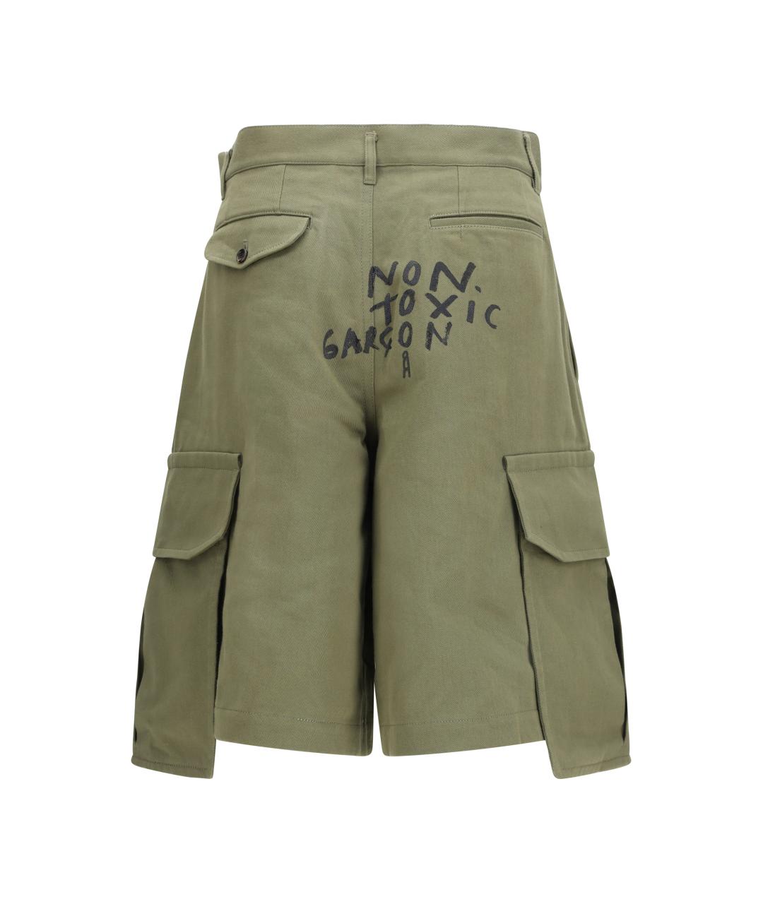 COMME DES GARÇONS SHIRT Хаки хлопковые шорты, фото 2