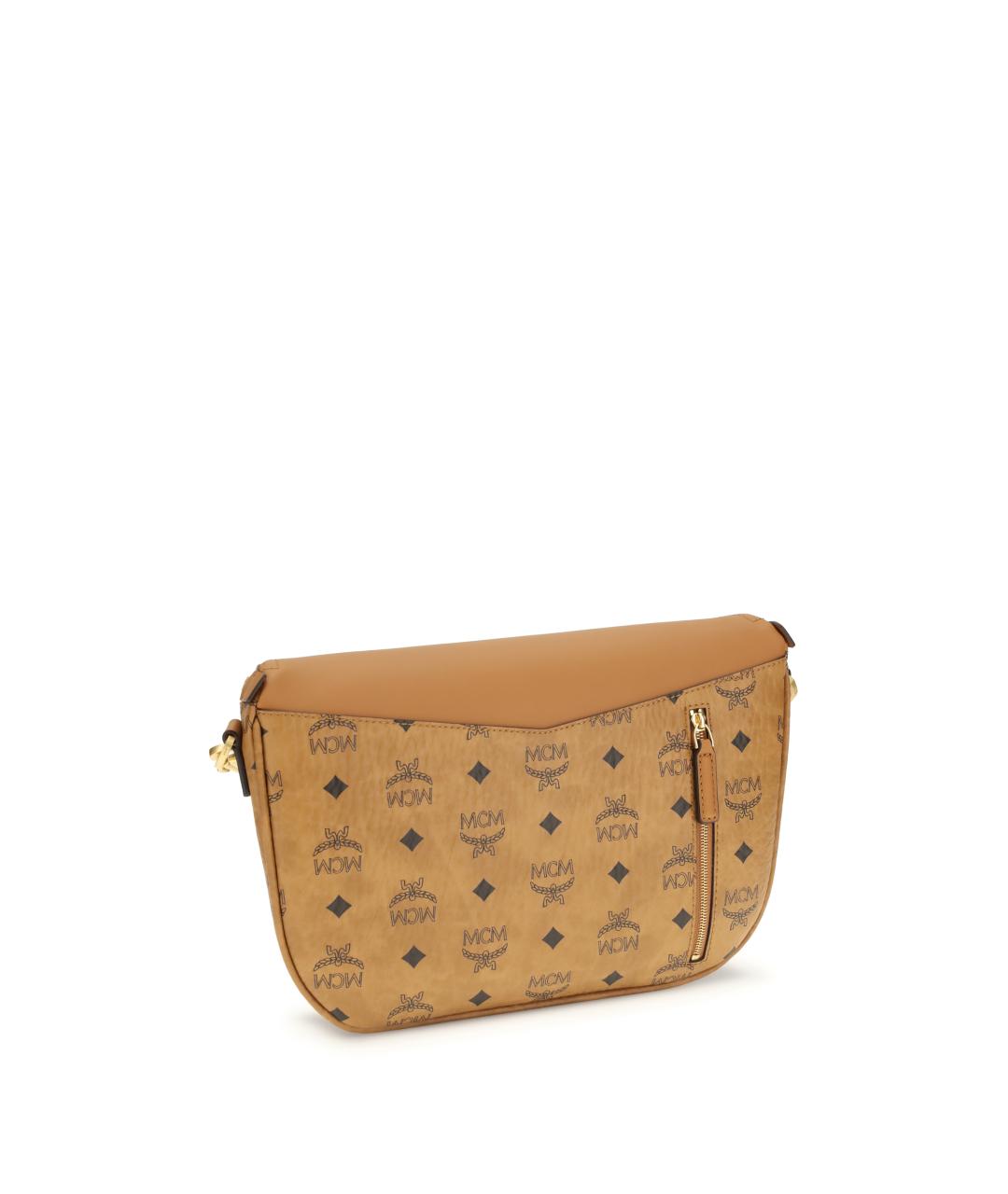 MCM Бежевая кожаная сумка на плечо, фото 3