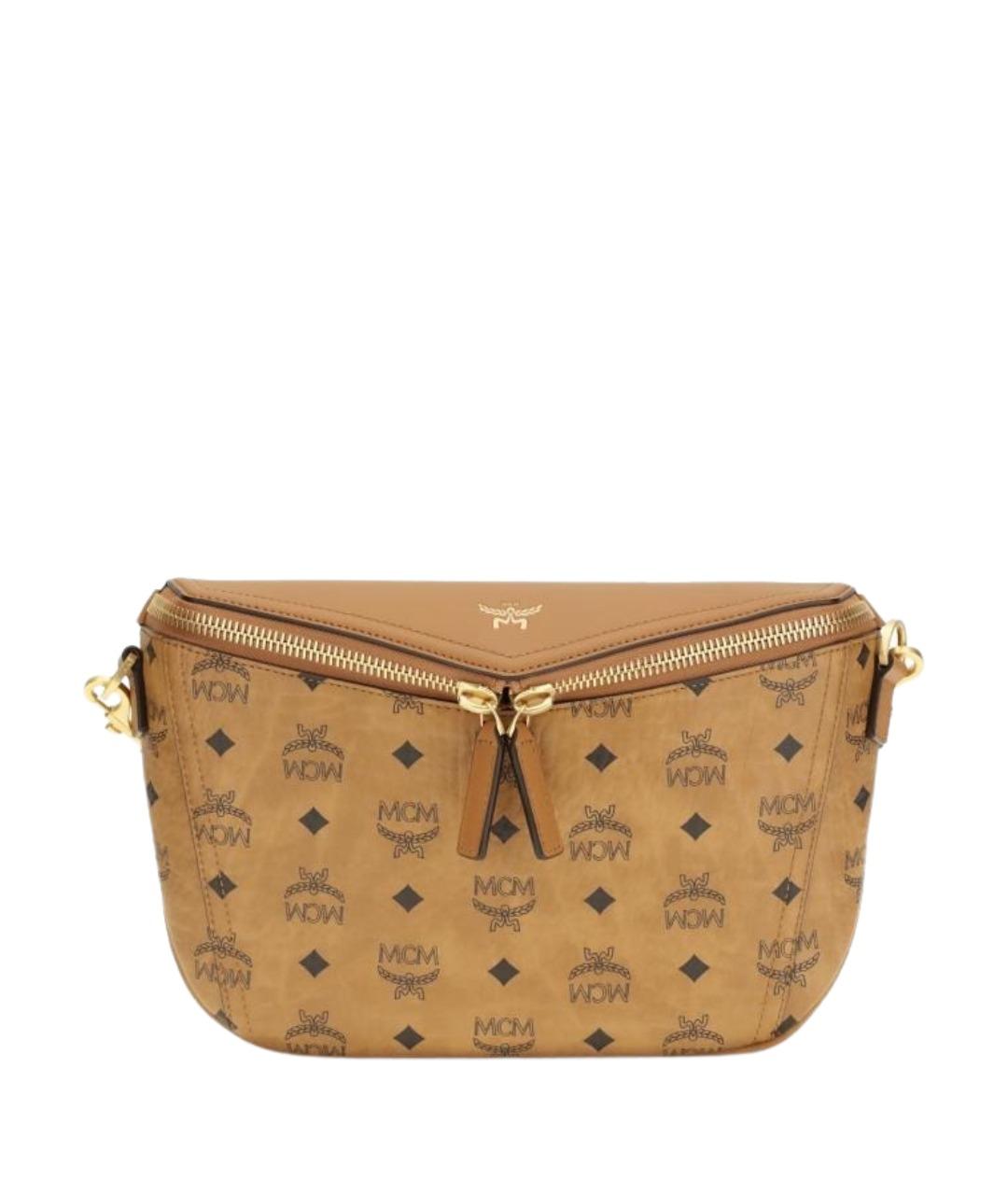 MCM Бежевая кожаная сумка на плечо, фото 1