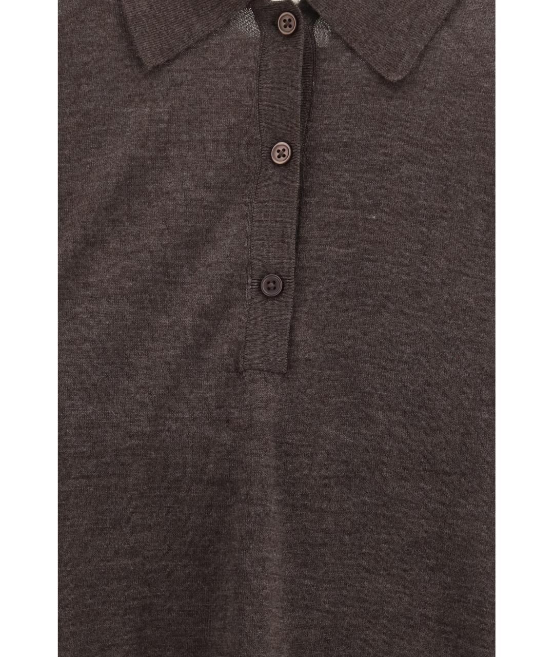 LOULOU STUDIO Коричневая кашемировая футболка, фото 3