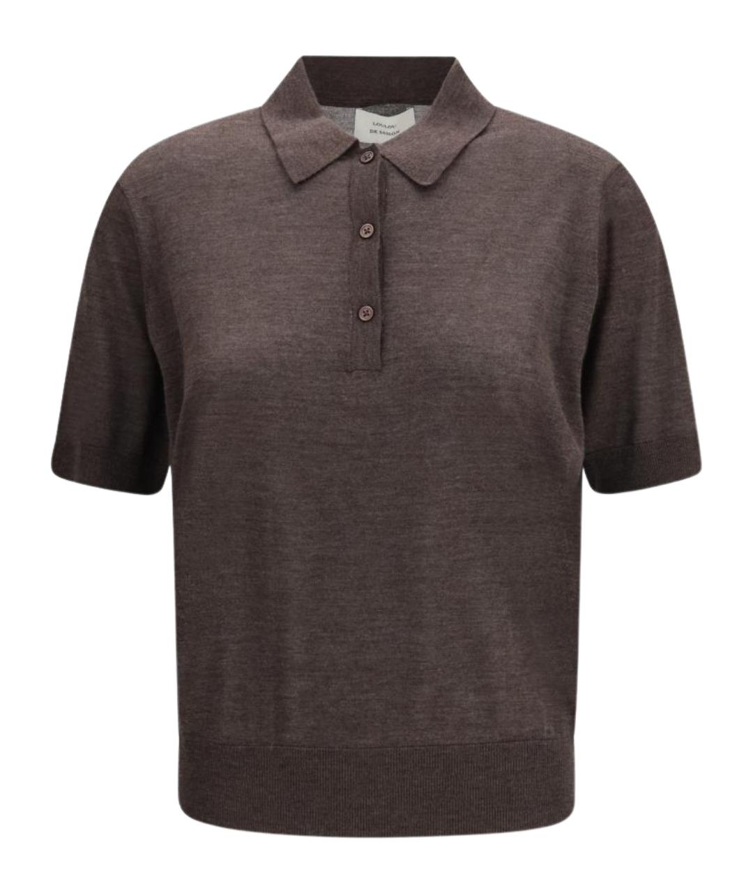 LOULOU STUDIO Коричневая кашемировая футболка, фото 1