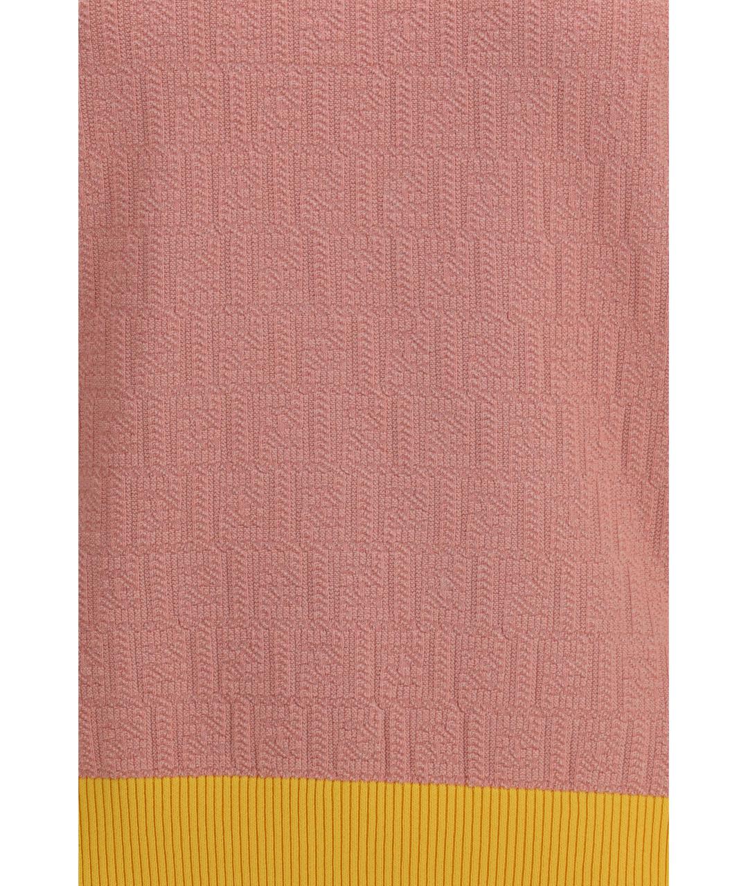 FENDI Розовая хлопковая футболка, фото 3