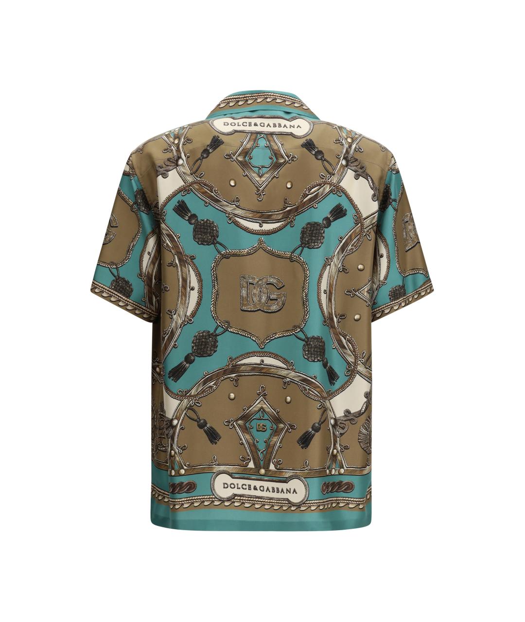 DOLCE&GABBANA Мульти шелковая классическая рубашка, фото 2