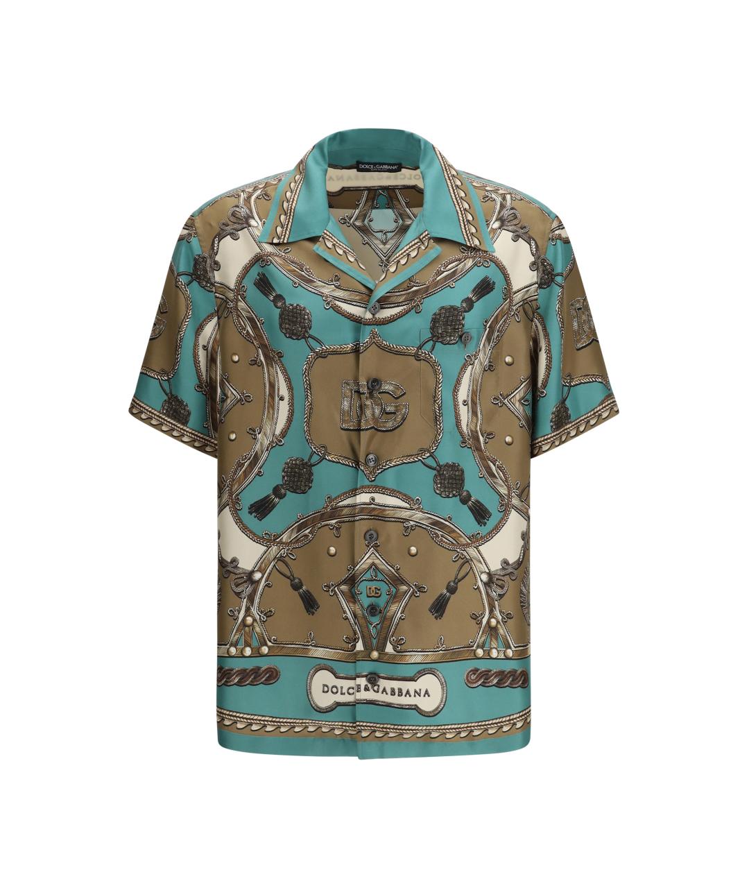 DOLCE&GABBANA Мульти шелковая классическая рубашка, фото 1