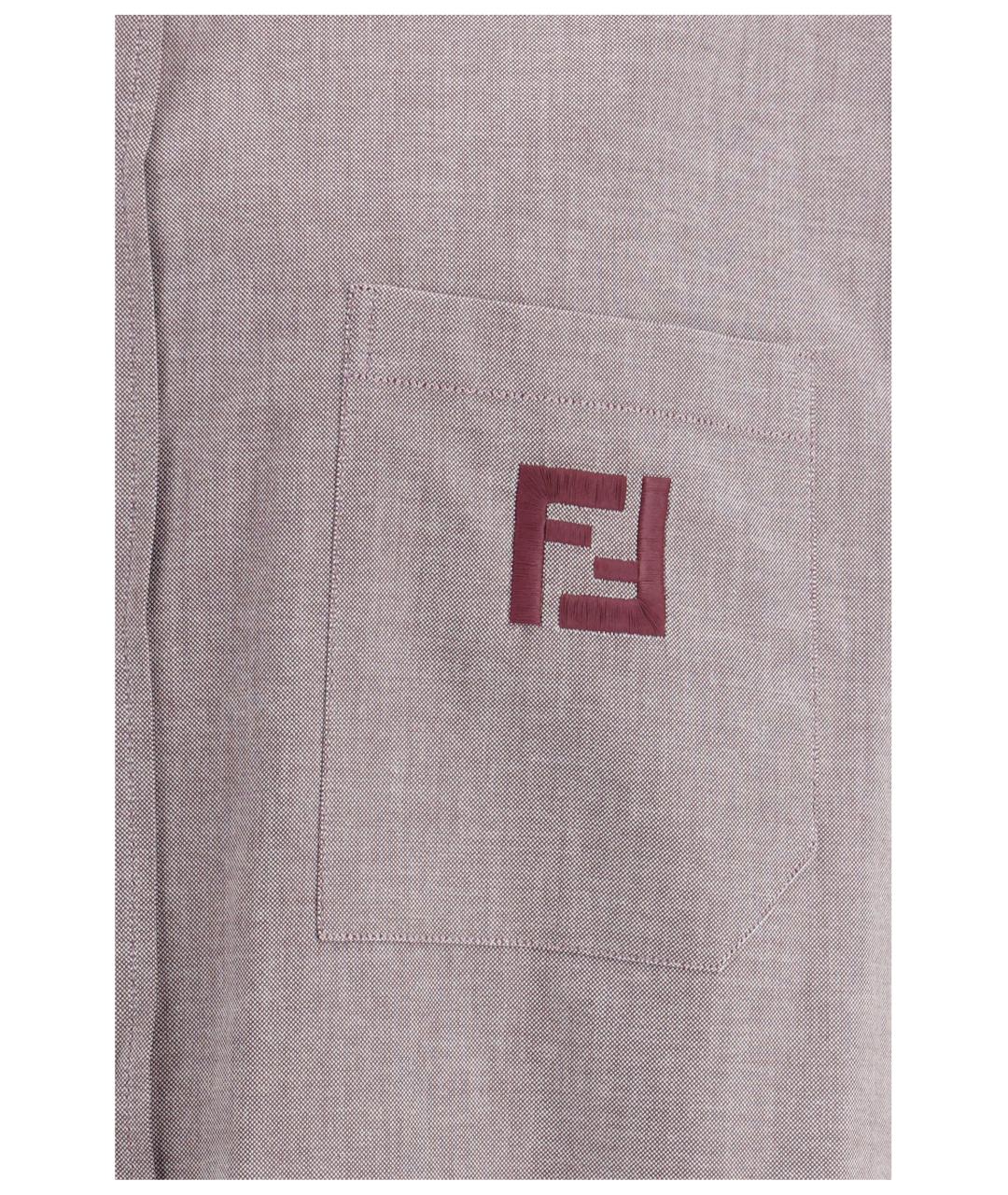 FENDI Розовая хлопковая кэжуал рубашка, фото 3