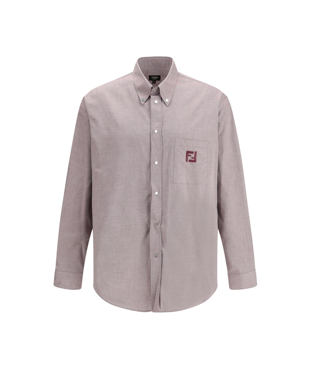 FENDI Розовая хлопковая кэжуал рубашка, фото 1