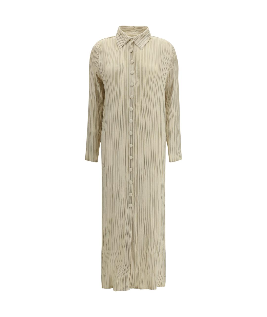 GONGDID DESIGN Бежевое полиэстеровое повседневное платье, фото 1