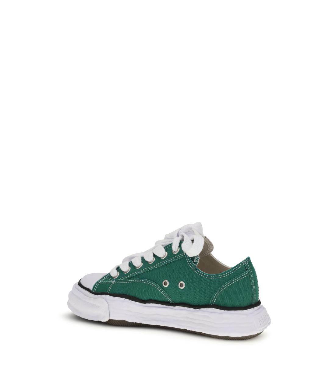 MAISON MIHARA YASUHIRO Зеленые текстильные низкие кроссовки / кеды, фото 3