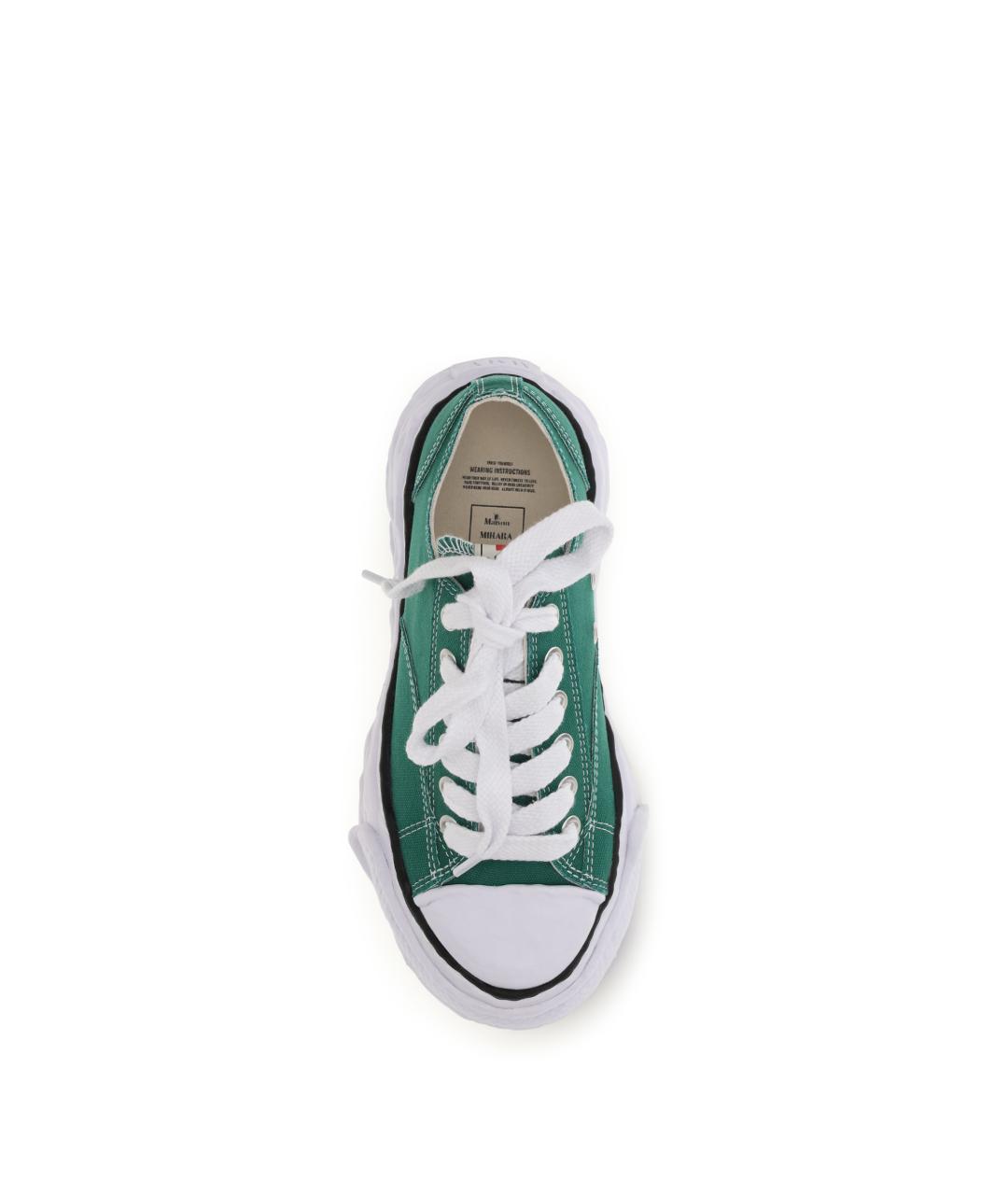 MAISON MIHARA YASUHIRO Зеленые текстильные низкие кроссовки / кеды, фото 4