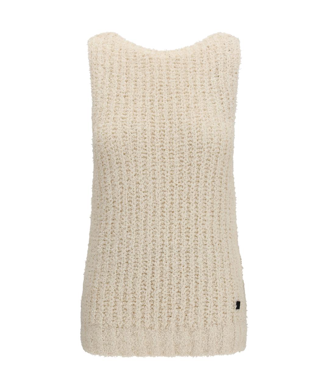 BALMAIN Бежевая хлопковая майка, фото 1