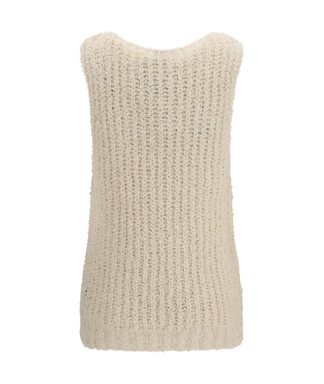 BALMAIN Бежевая хлопковая майка, фото 2