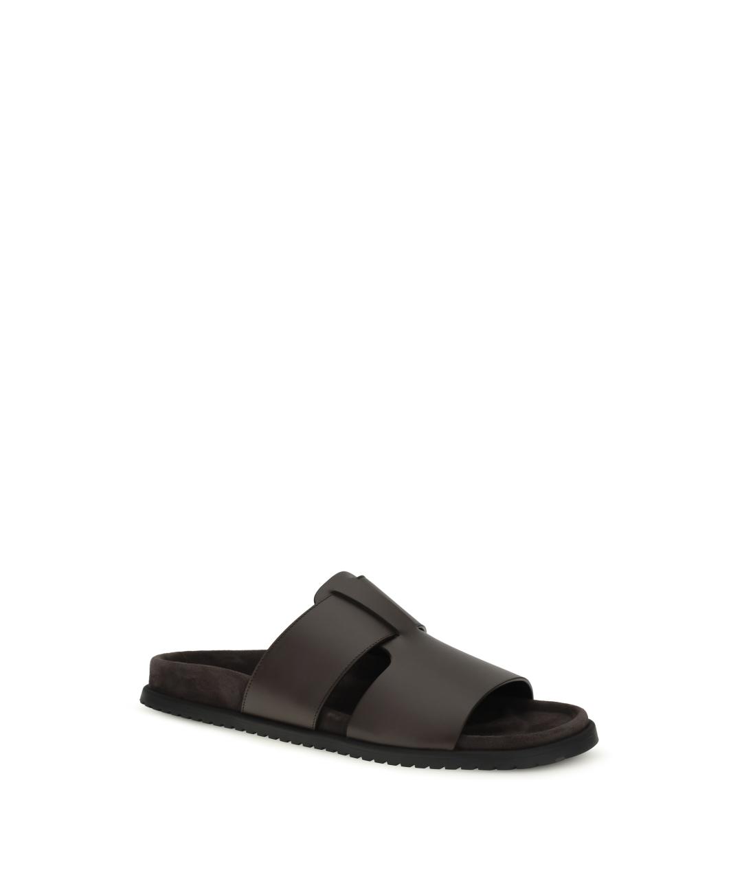 DOLCE&GABBANA Коричневые кожаные сандалии, фото 2