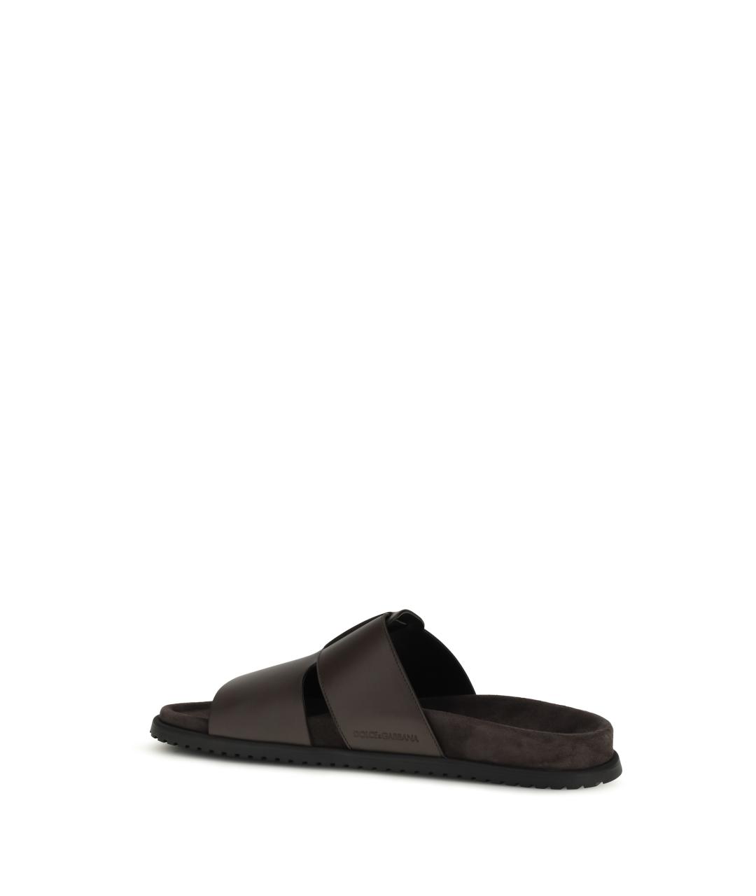 DOLCE&GABBANA Коричневые кожаные сандалии, фото 3