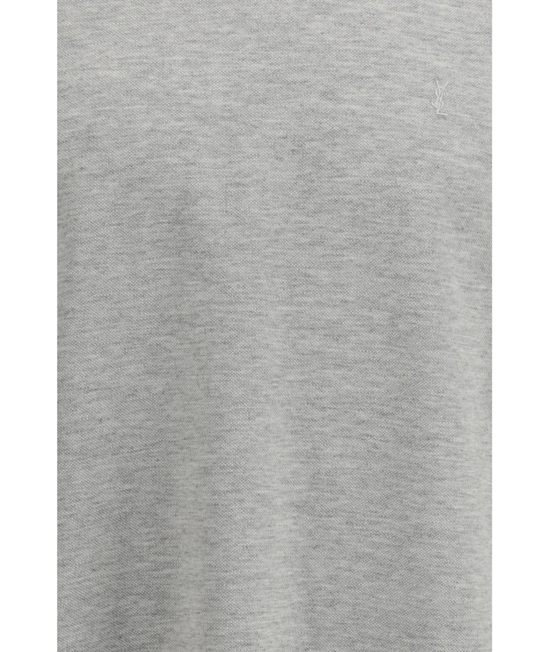 SAINT LAURENT Серая хлопковая футболка, фото 3