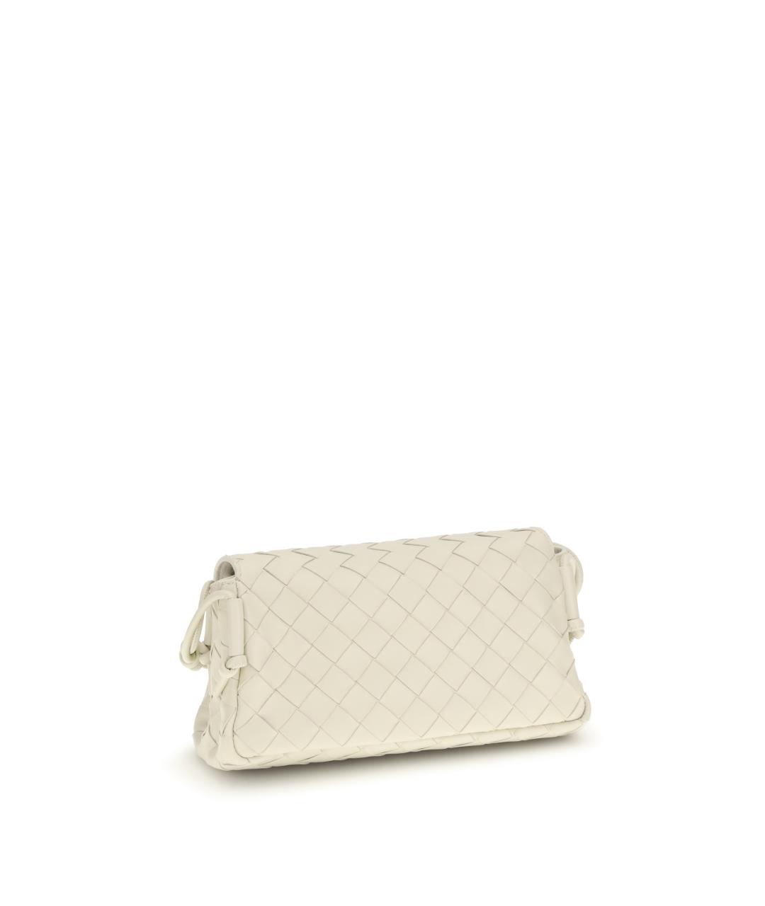 BOTTEGA VENETA Белая кожаная сумка через плечо, фото 3