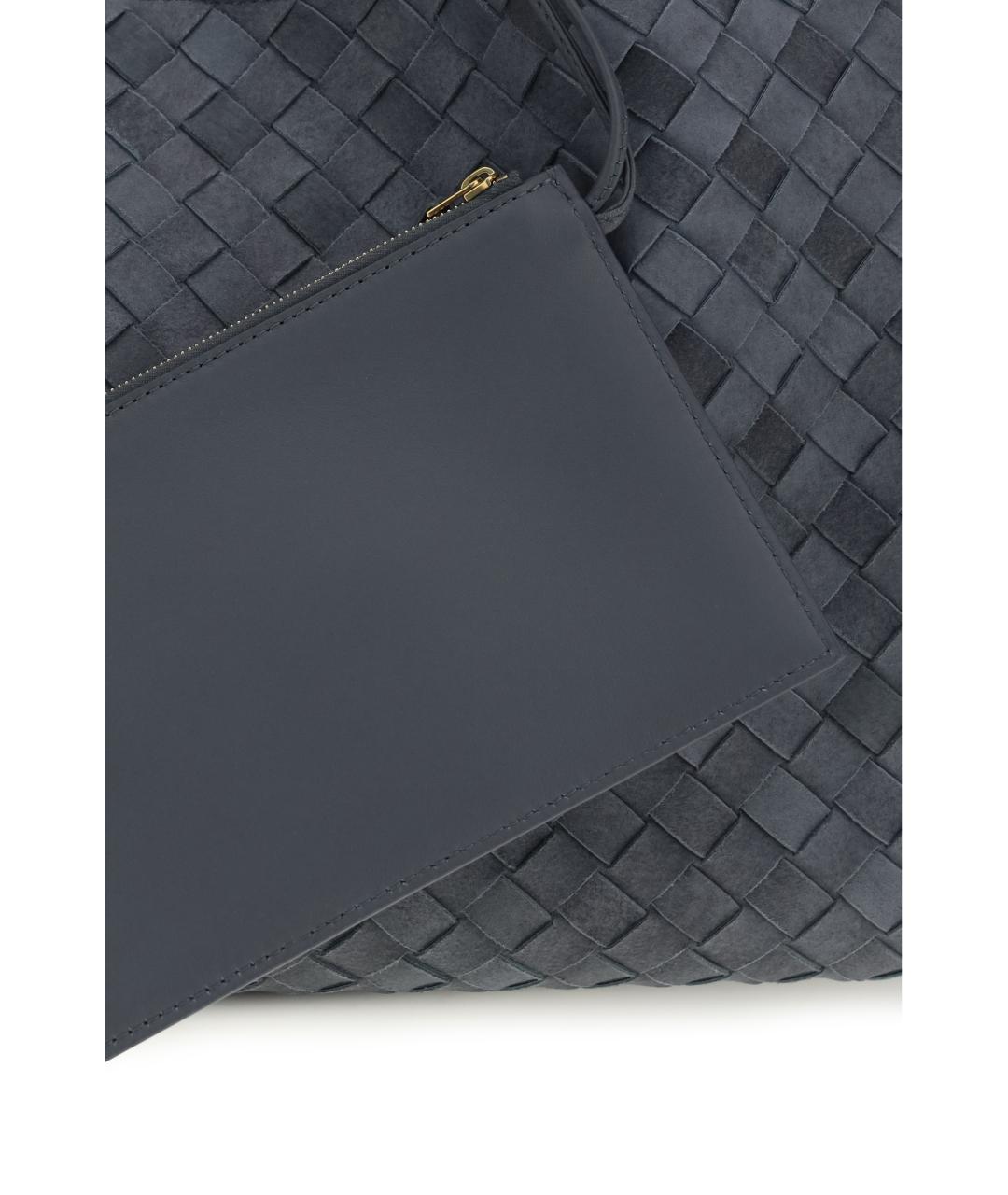 BOTTEGA VENETA Синяя замшевая сумка тоут, фото 4