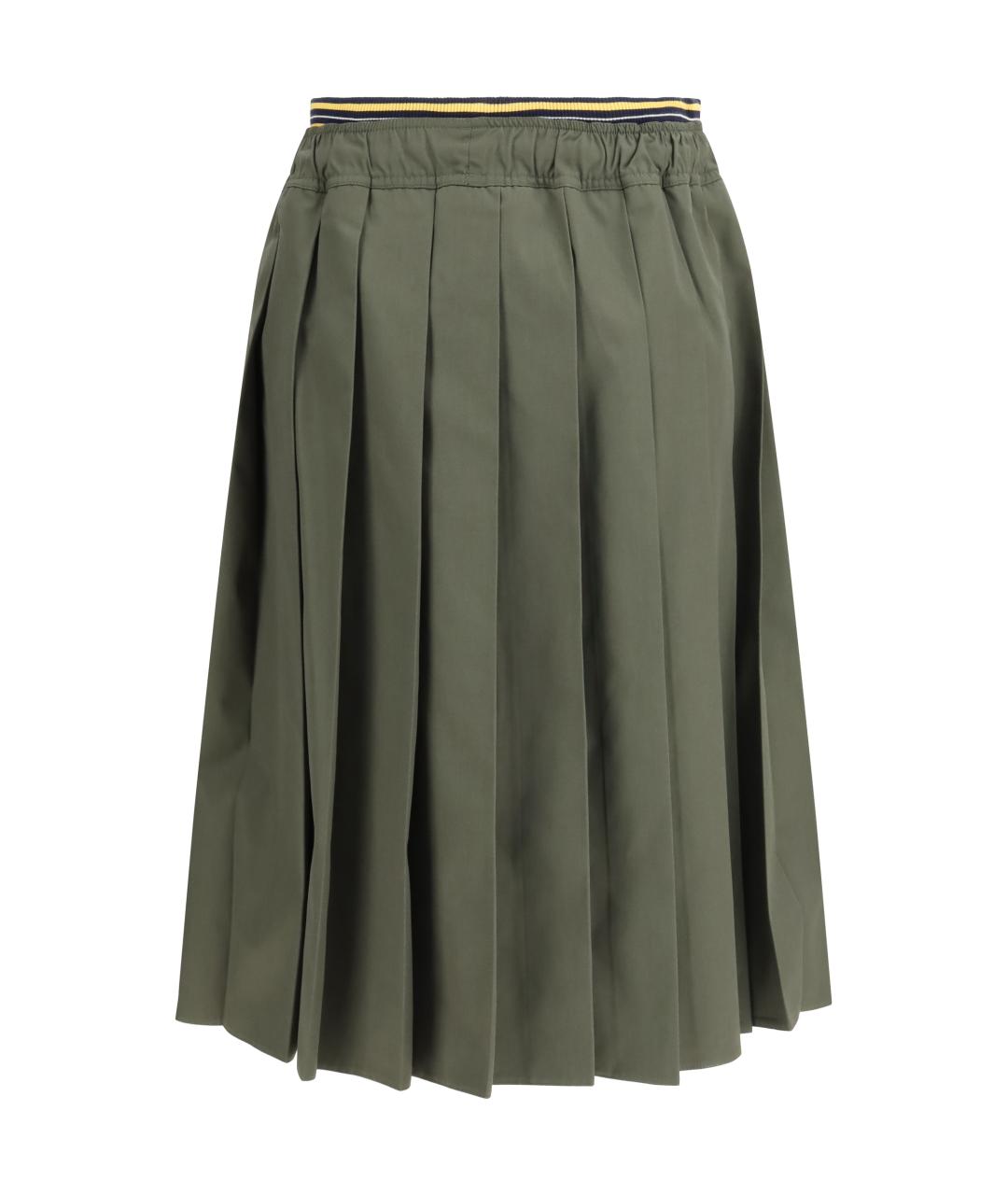 PRADA Зеленая полиэстеровая юбка миди, фото 2
