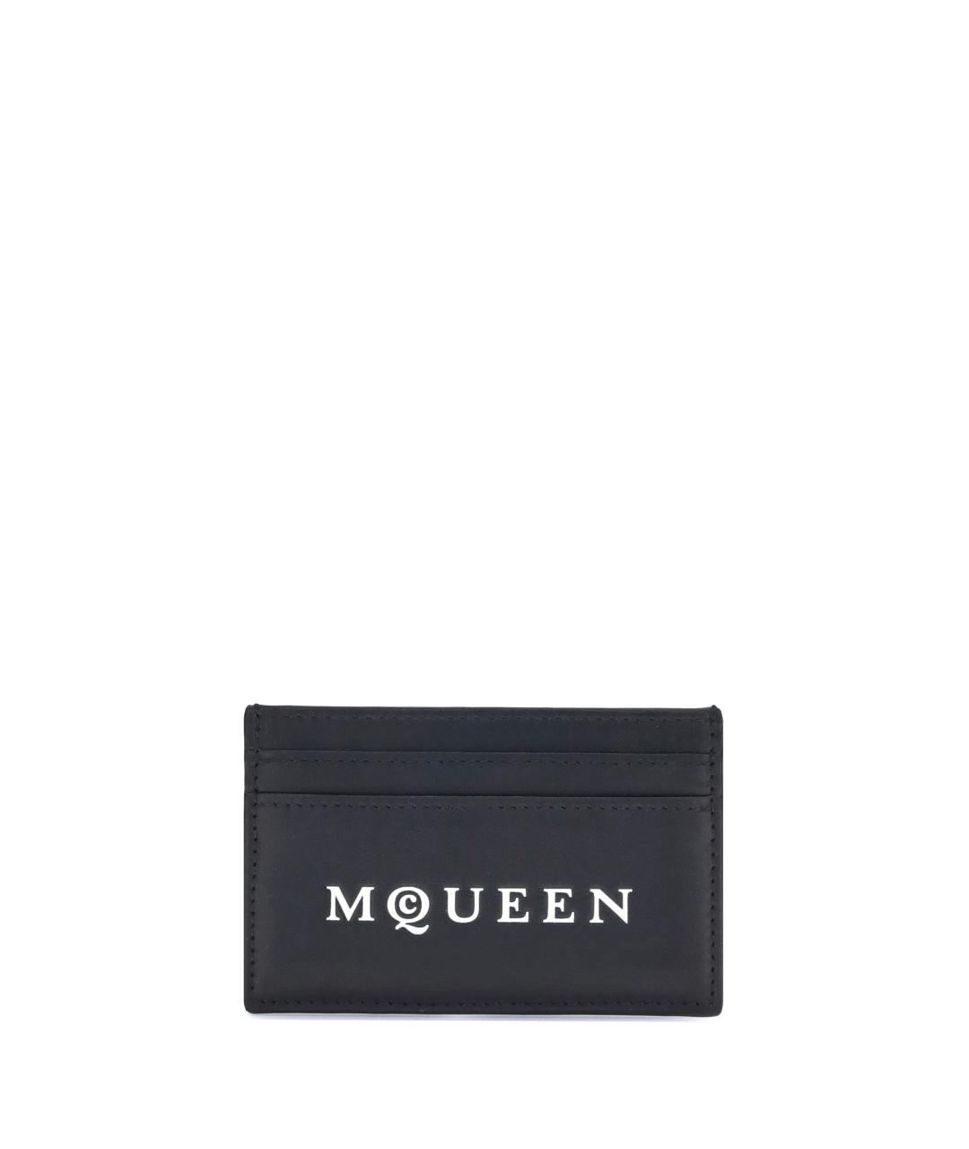 ALEXANDER MCQUEEN Черный кожаный кардхолдер, фото 1