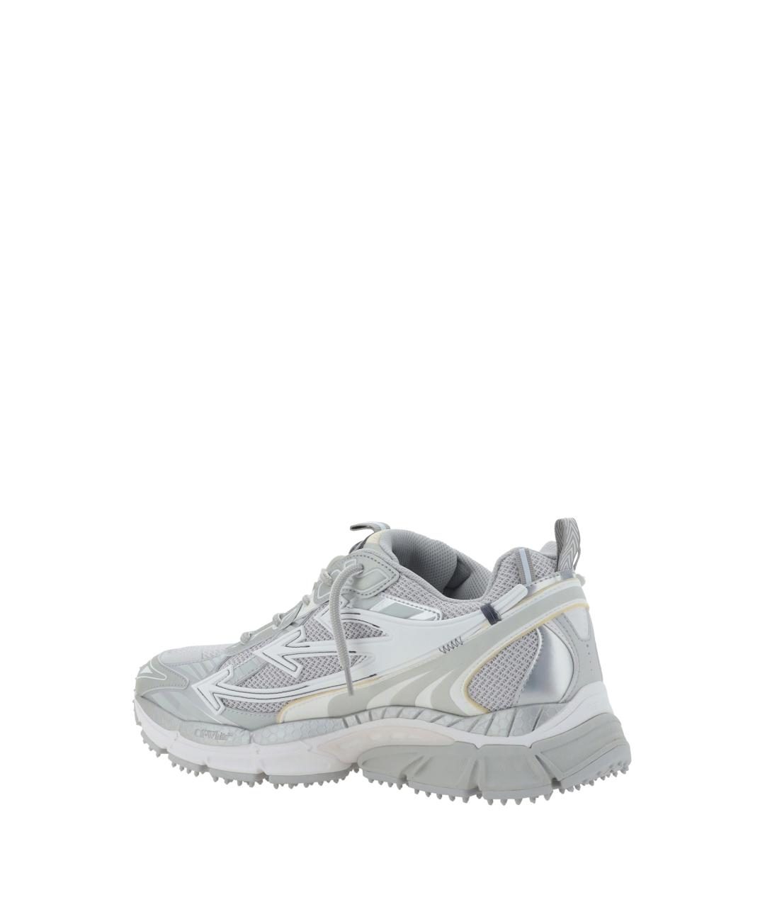 OFF-WHITE Серые низкие кроссовки / кеды из искусственной кожи, фото 3