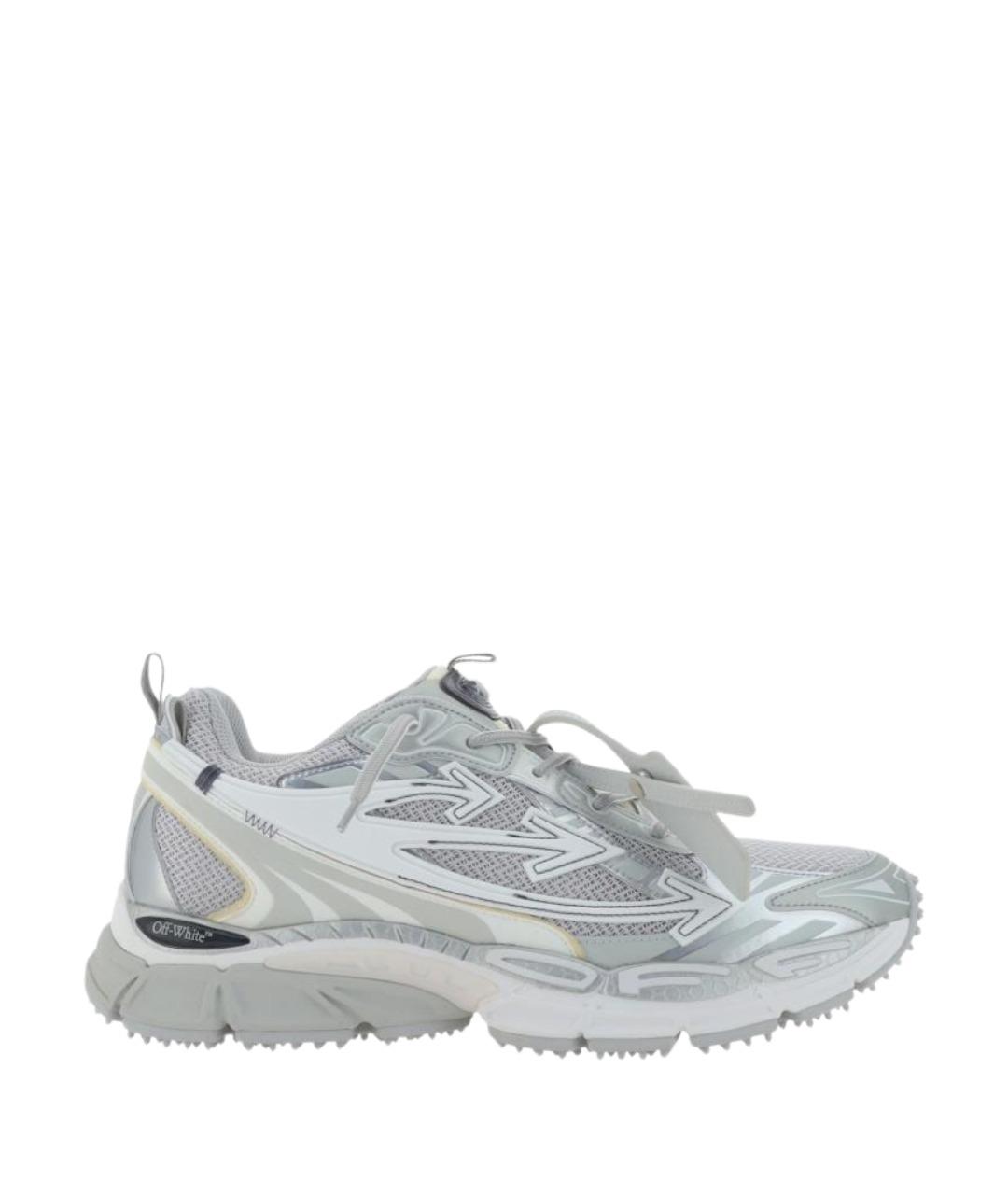 OFF-WHITE Серые низкие кроссовки / кеды из искусственной кожи, фото 1