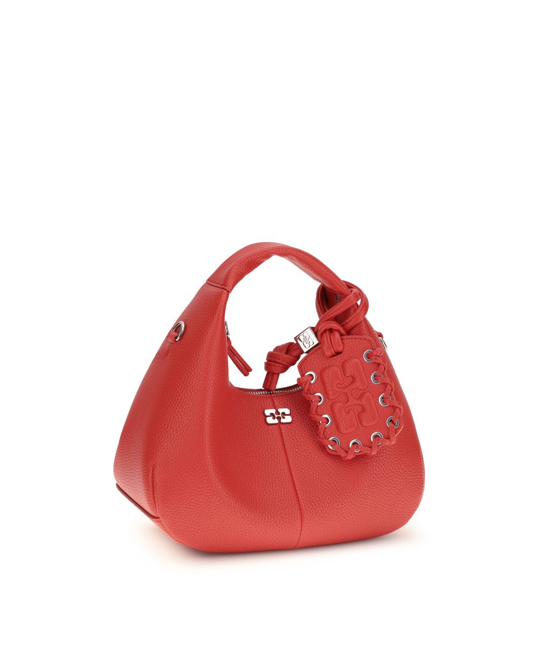 GANNI Красная сумка с короткими ручками из искусственной кожи, фото 2