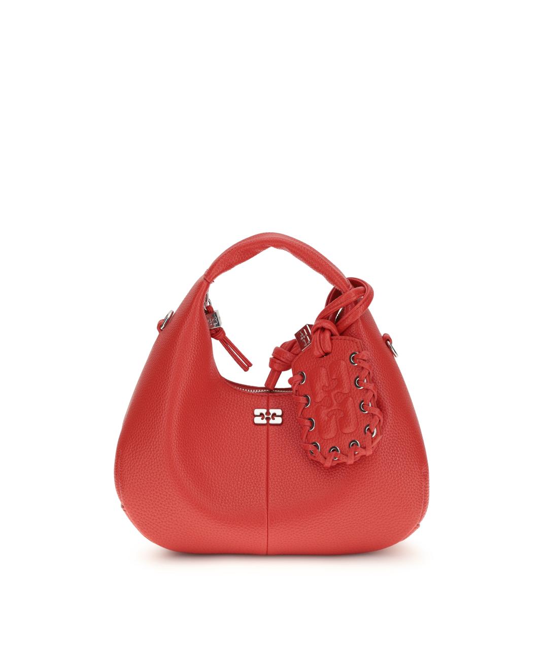 GANNI Красная сумка с короткими ручками из искусственной кожи, фото 1