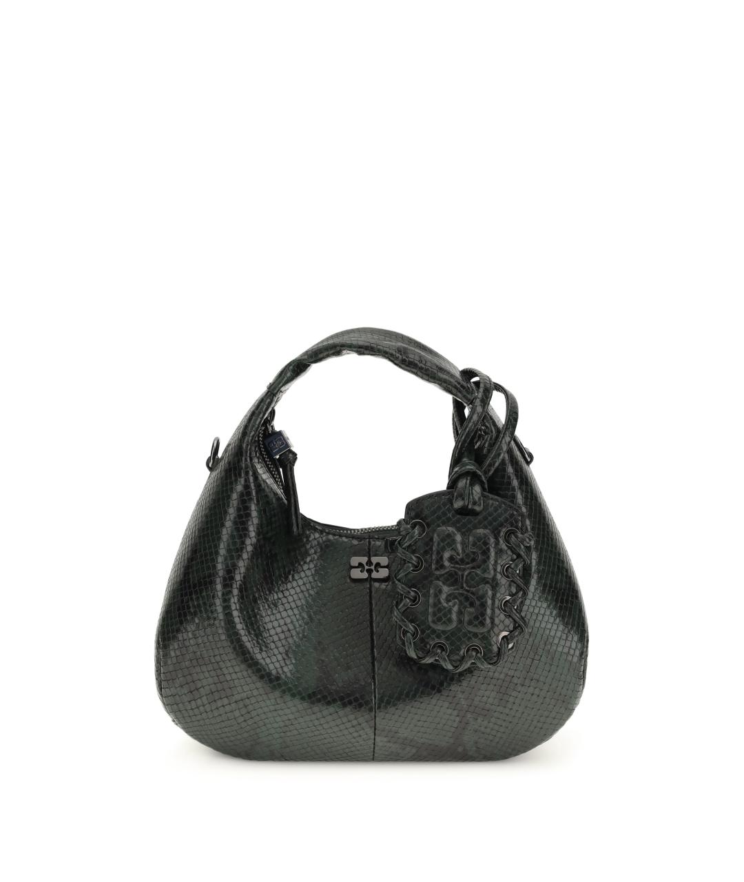 GANNI Зеленая сумка с короткими ручками из искусственной кожи, фото 1