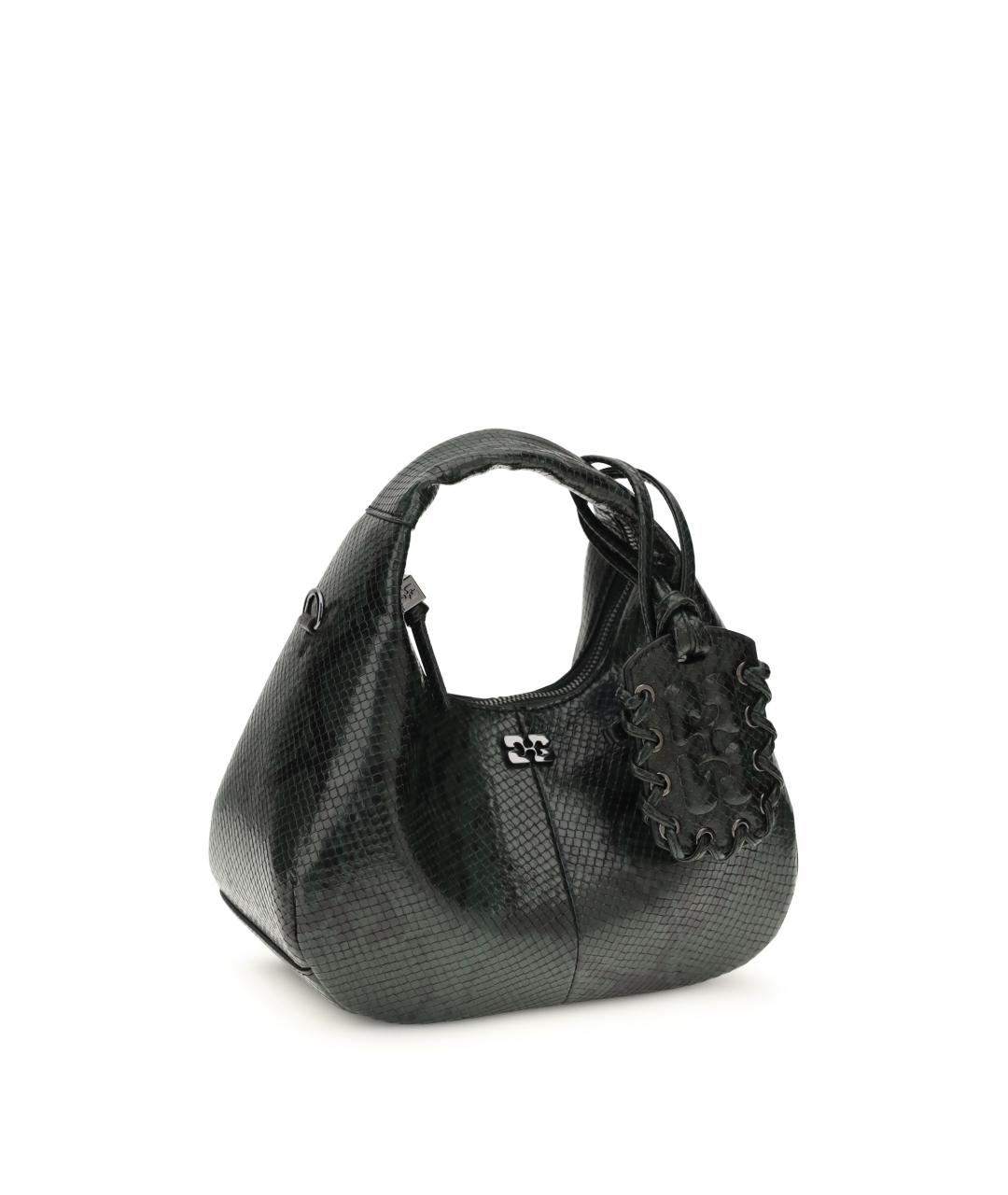 GANNI Зеленая сумка с короткими ручками из искусственной кожи, фото 2