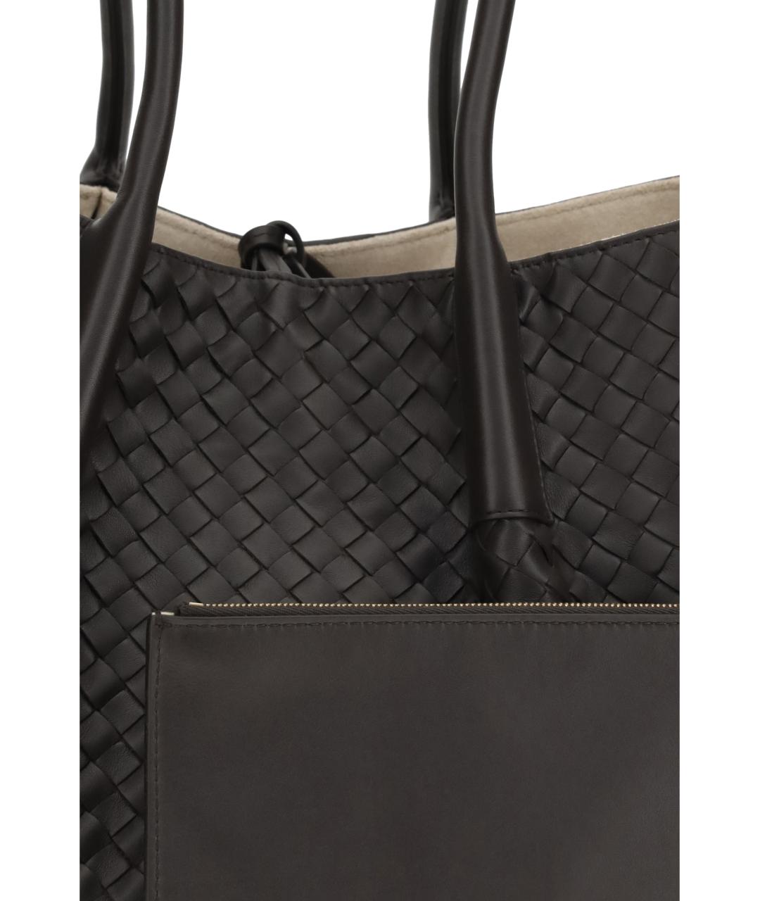 BOTTEGA VENETA Коричневая кожаная сумка тоут, фото 4