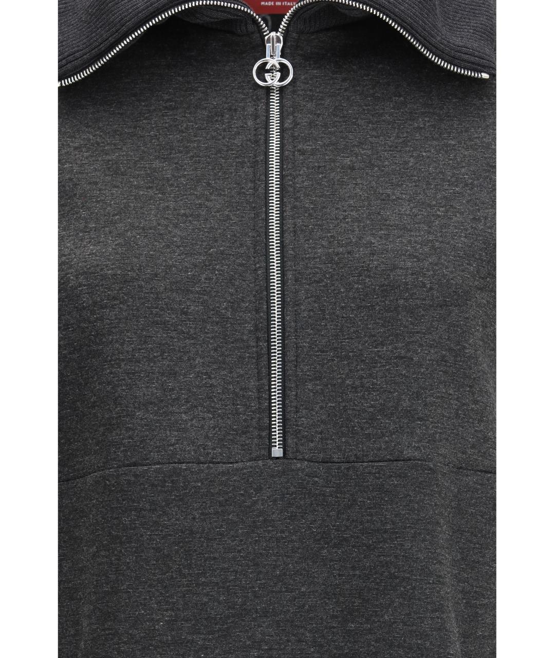 GUCCI Серое хлопковое повседневное платье, фото 3