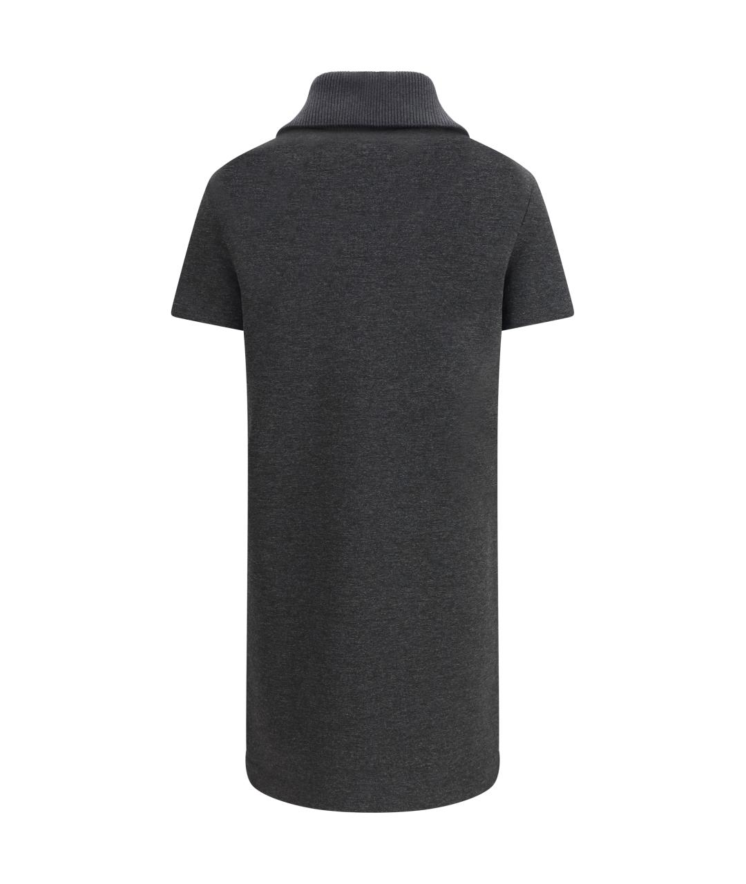 GUCCI Серое хлопковое повседневное платье, фото 2