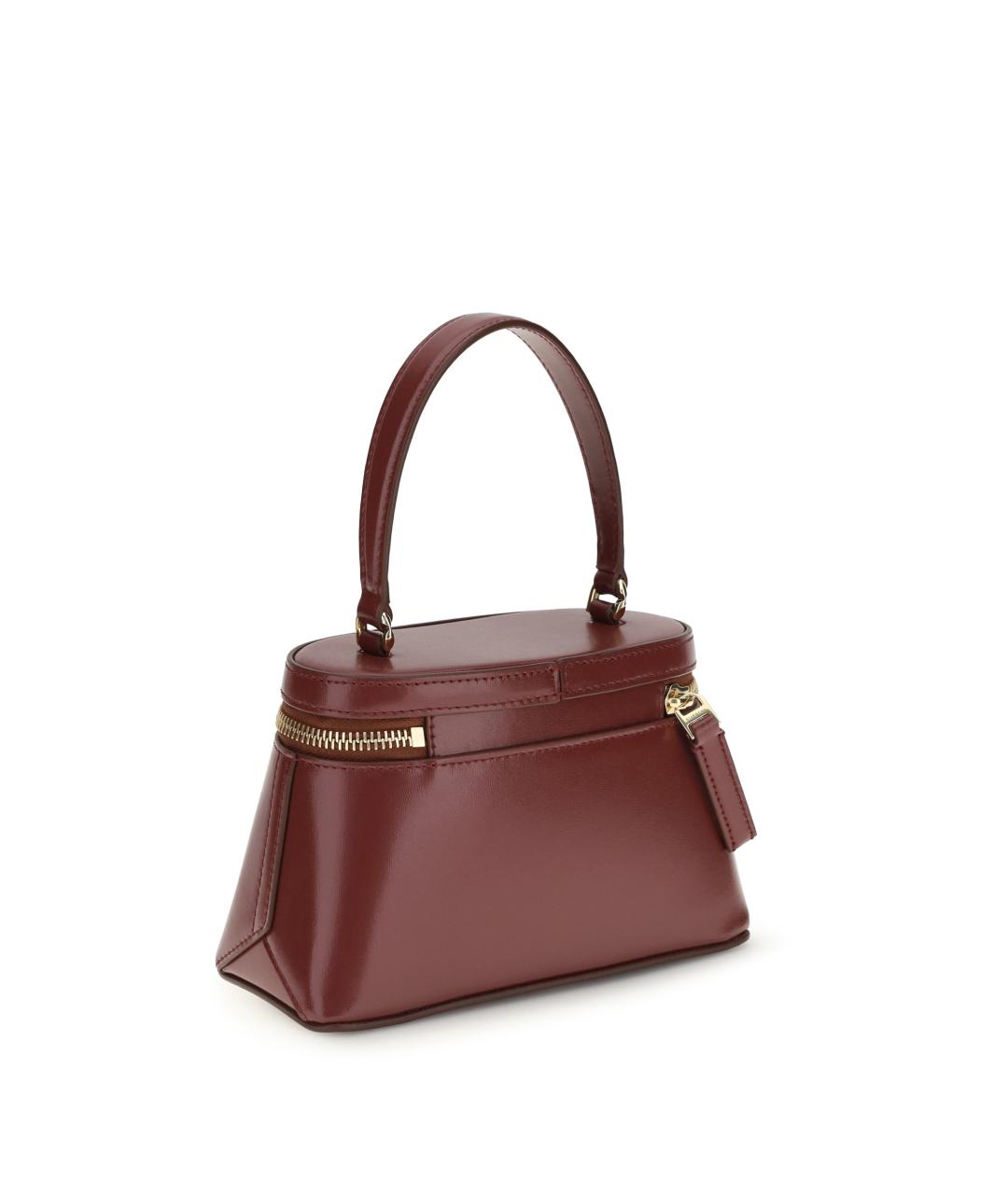 GIVENCHY Бордовая кожаная сумка с короткими ручками, фото 3