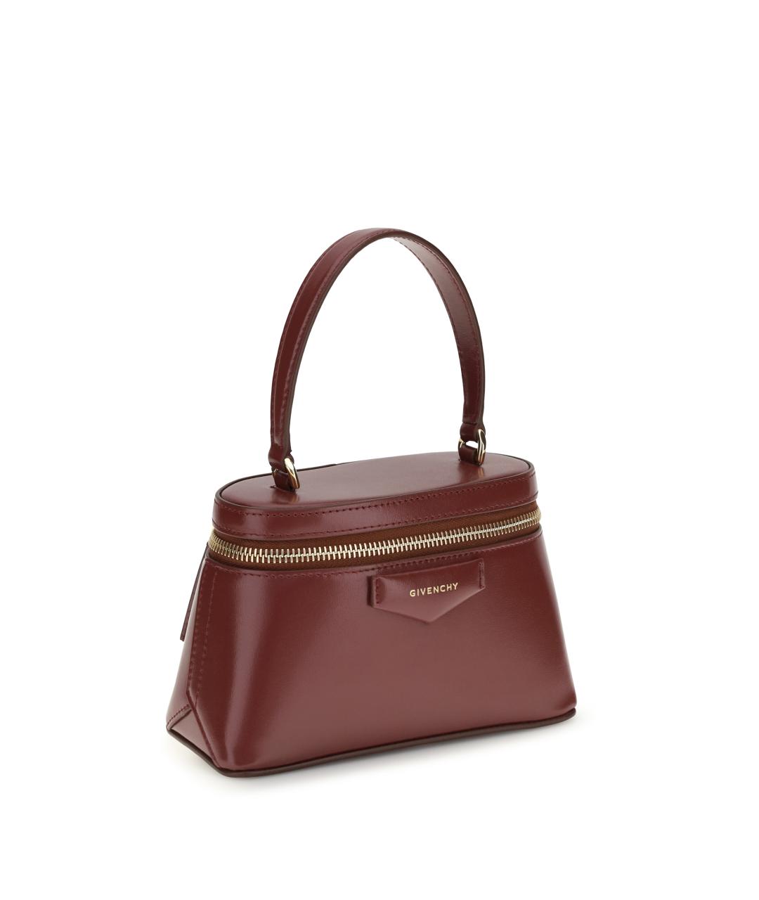 GIVENCHY Бордовая кожаная сумка с короткими ручками, фото 2