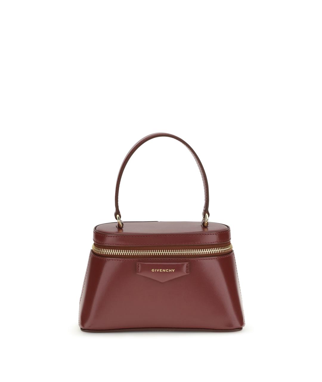 GIVENCHY Бордовая кожаная сумка с короткими ручками, фото 1