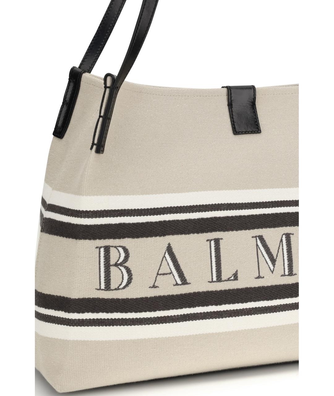 BALMAIN Белая тканевая сумка тоут, фото 4