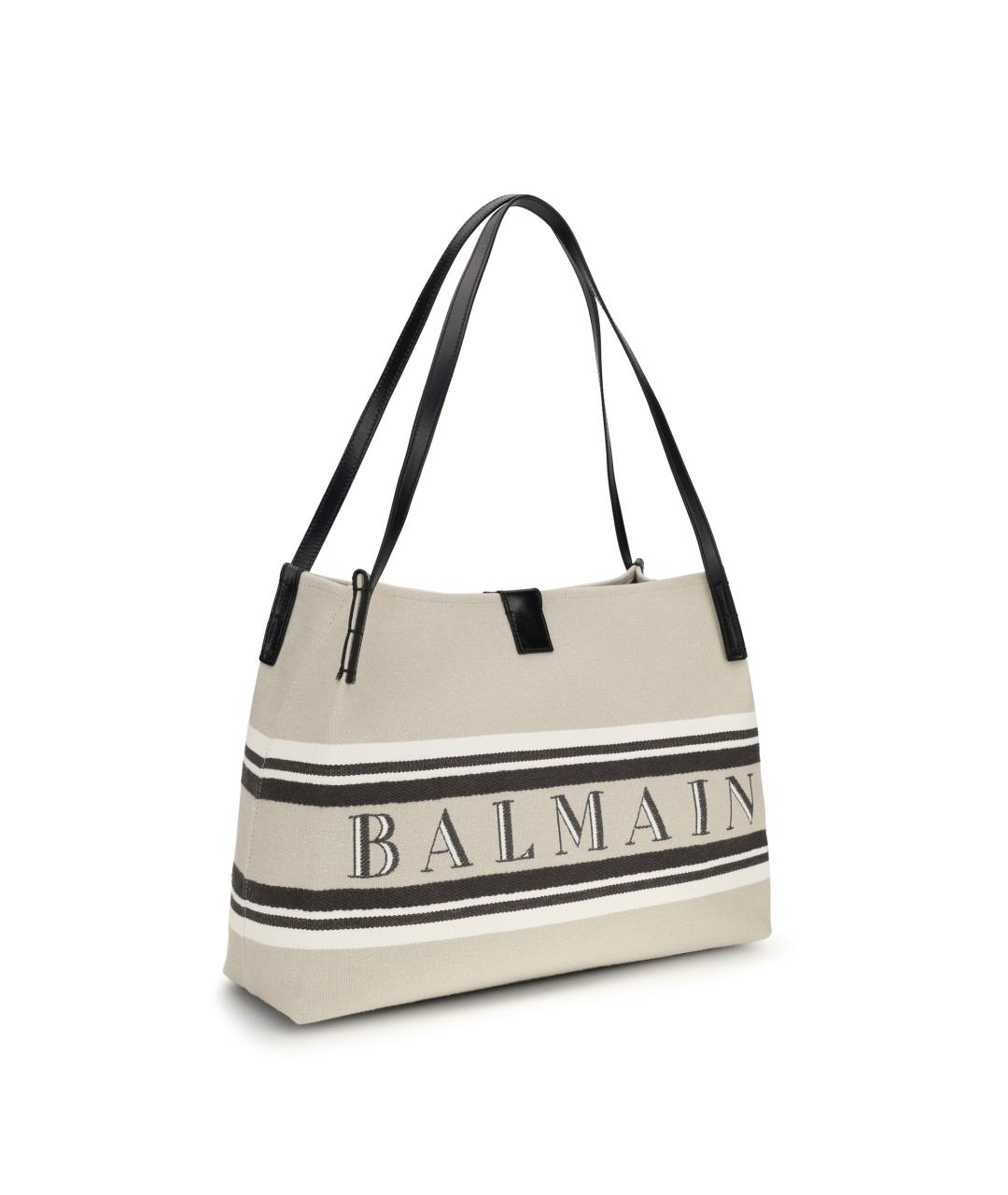 BALMAIN Белая тканевая сумка тоут, фото 2