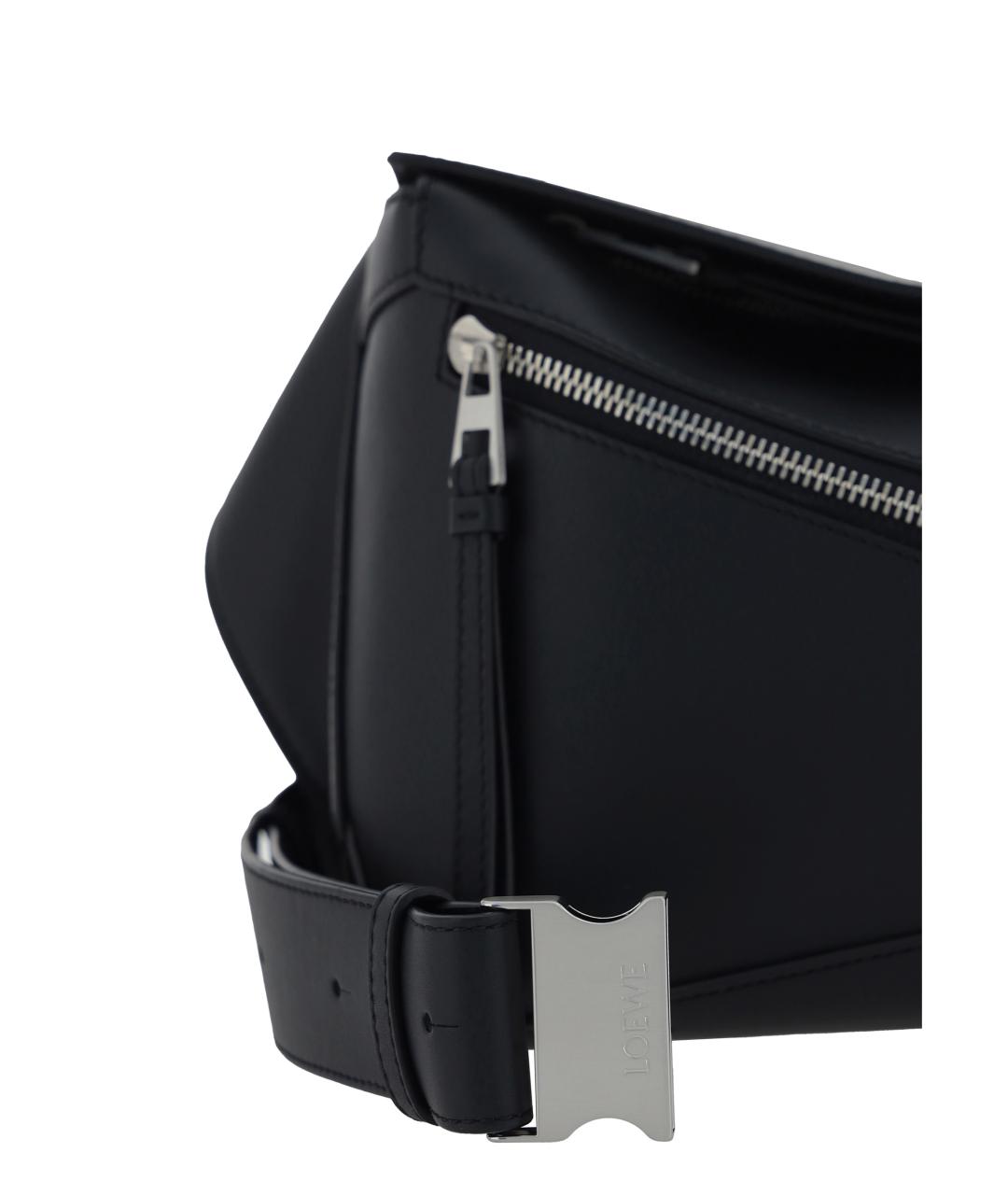 LOEWE Черная кожаная поясная сумка, фото 4