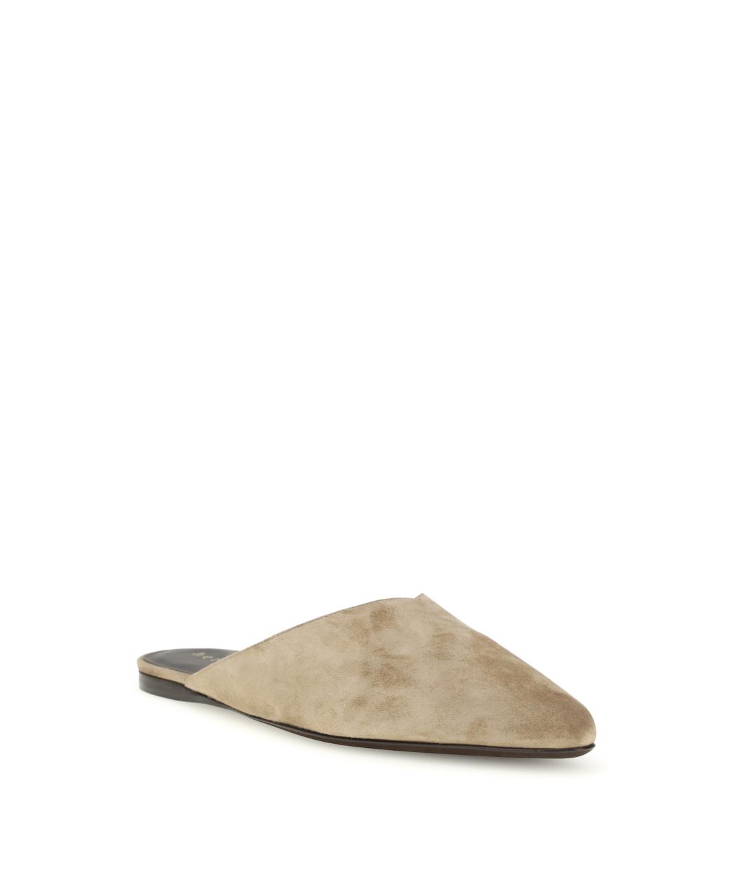 HERBERT LEVINE Бежевые замшевые мюли, фото 2