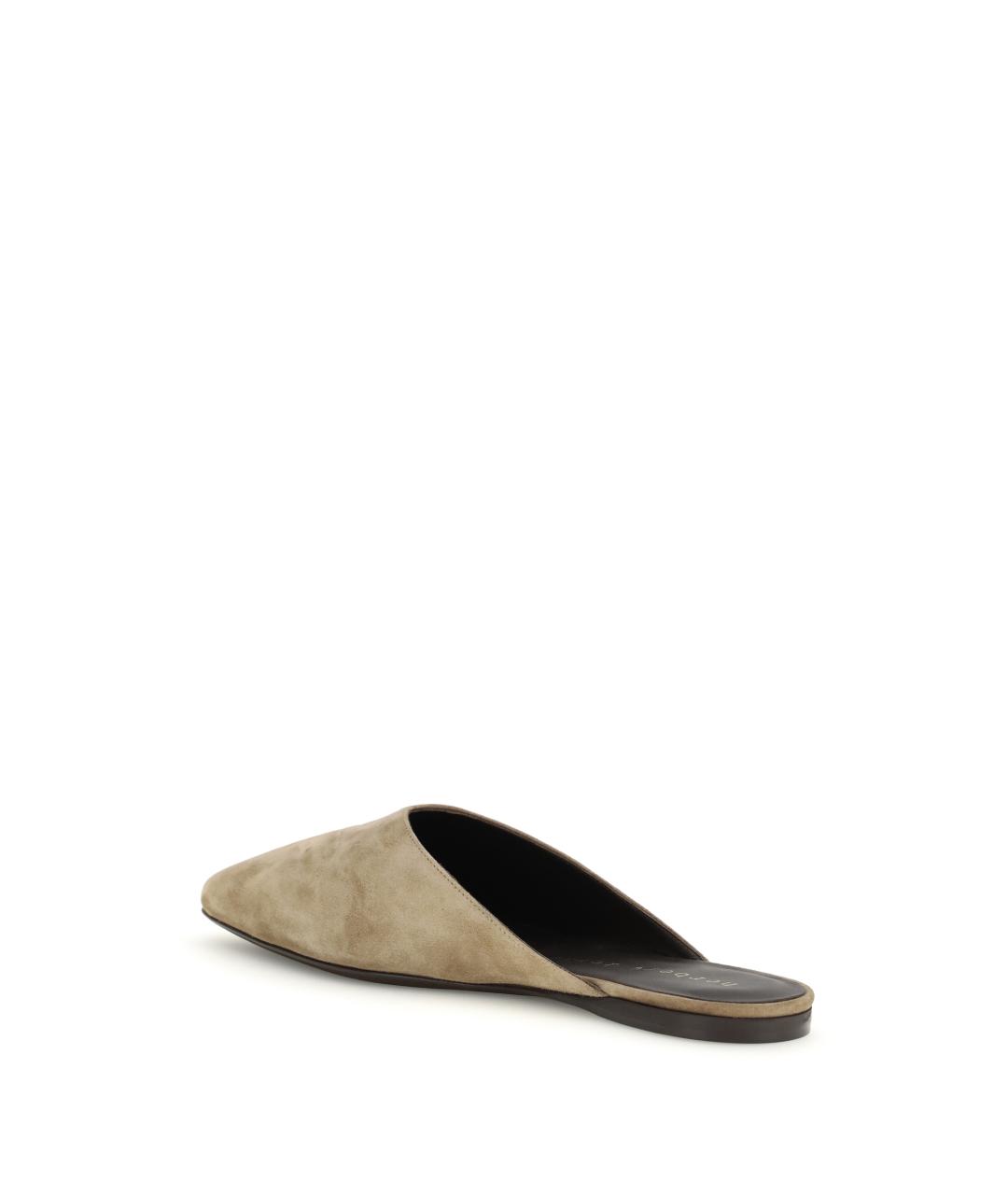 HERBERT LEVINE Бежевые замшевые мюли, фото 3