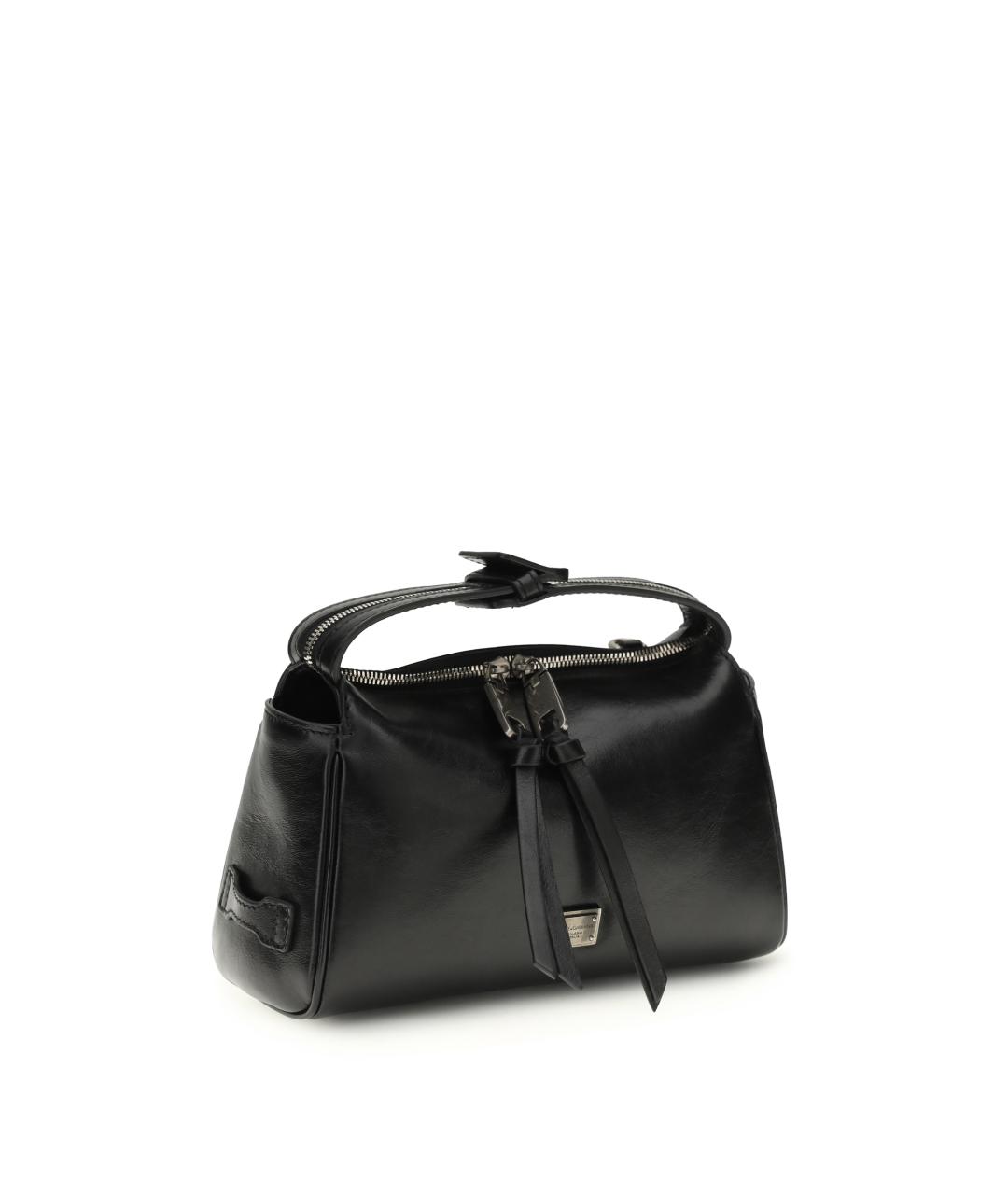 DOLCE&GABBANA Черная кожаная сумка через плечо, фото 2